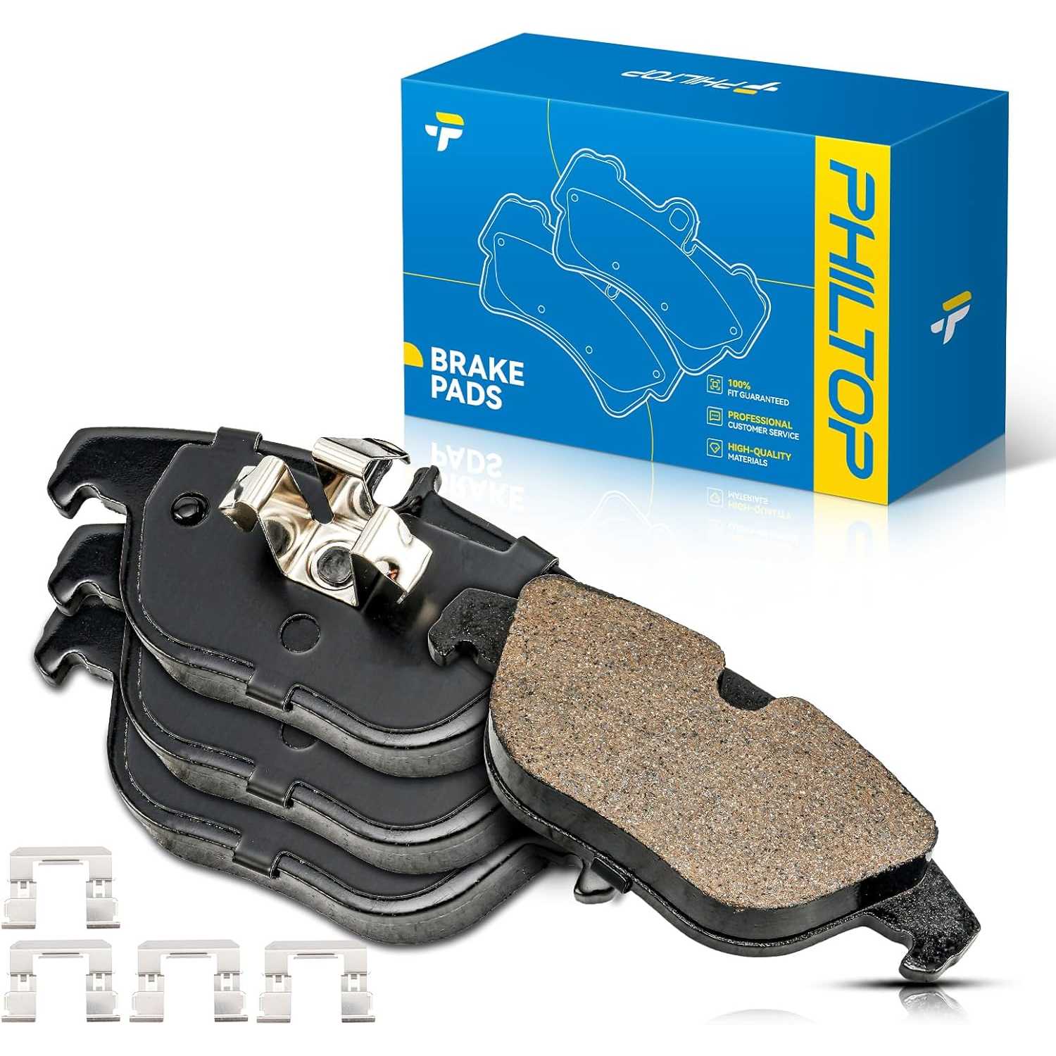 PHILTOP Ceramic Rear Brake Pads for Mercedes-Benz E350 2010-2014, C300 2008-2014, GLK350 2010-2015, C250 2012-2015, C350 2008-20