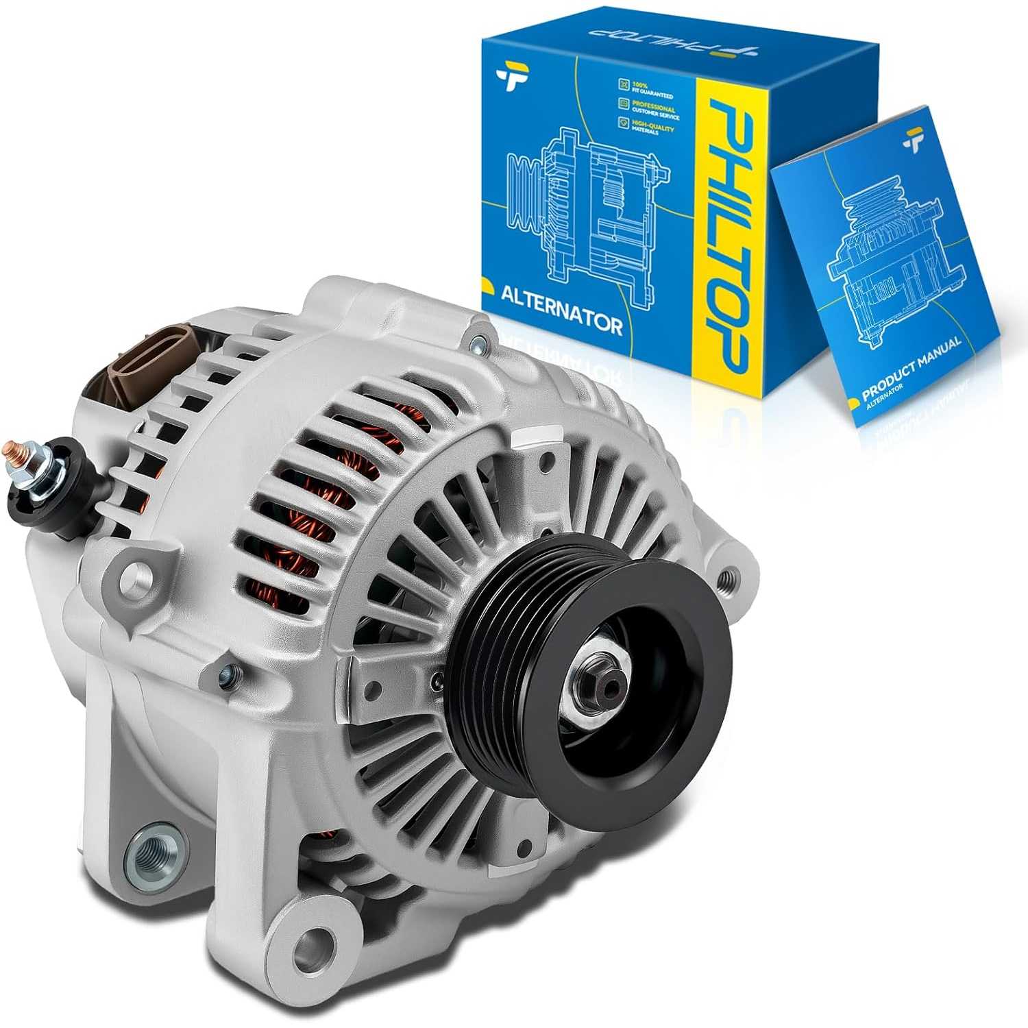 PHILTOP 13956N Alternator Compatible with Toyota, Lexus;2002-2003 Camry, ES300 (100 Amp) Replace for,13956N, MPA13956, 19134473,