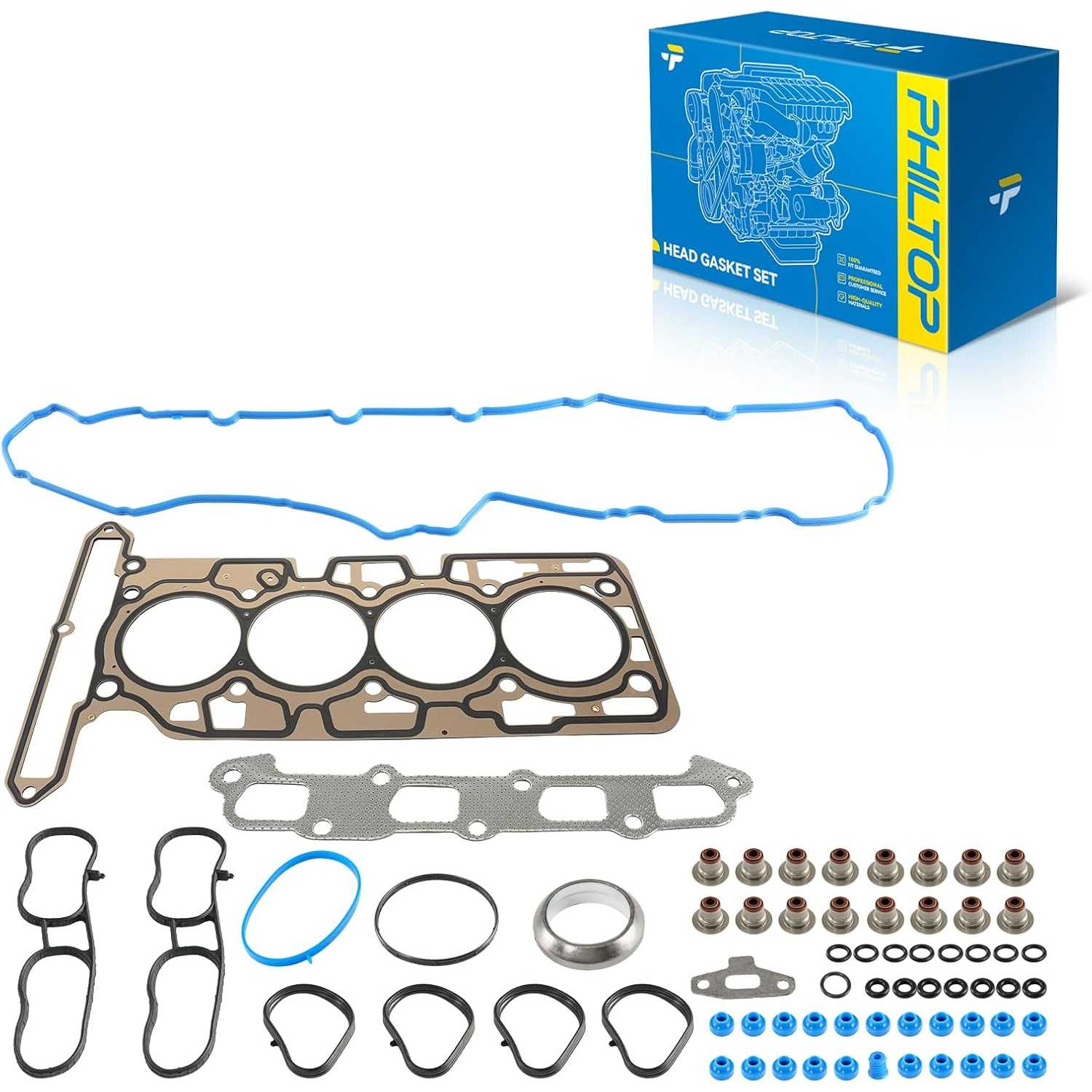 PHILTOP HS26389PT Head Gasket Set Fit for Chevrolet Colorado/GMC Canyon 2007 2008 2009 2010 2011 2012, Isuzu i-290 2007-2008, fo
