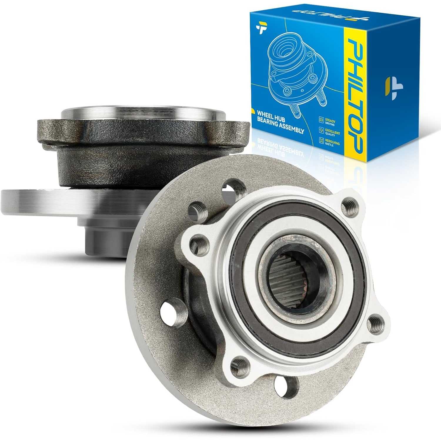 PHILTOP 513309 Front Wheel Bearing Fit for Mini Cooper 2007-2015, 4 Lugs Wheel Hub Assembly