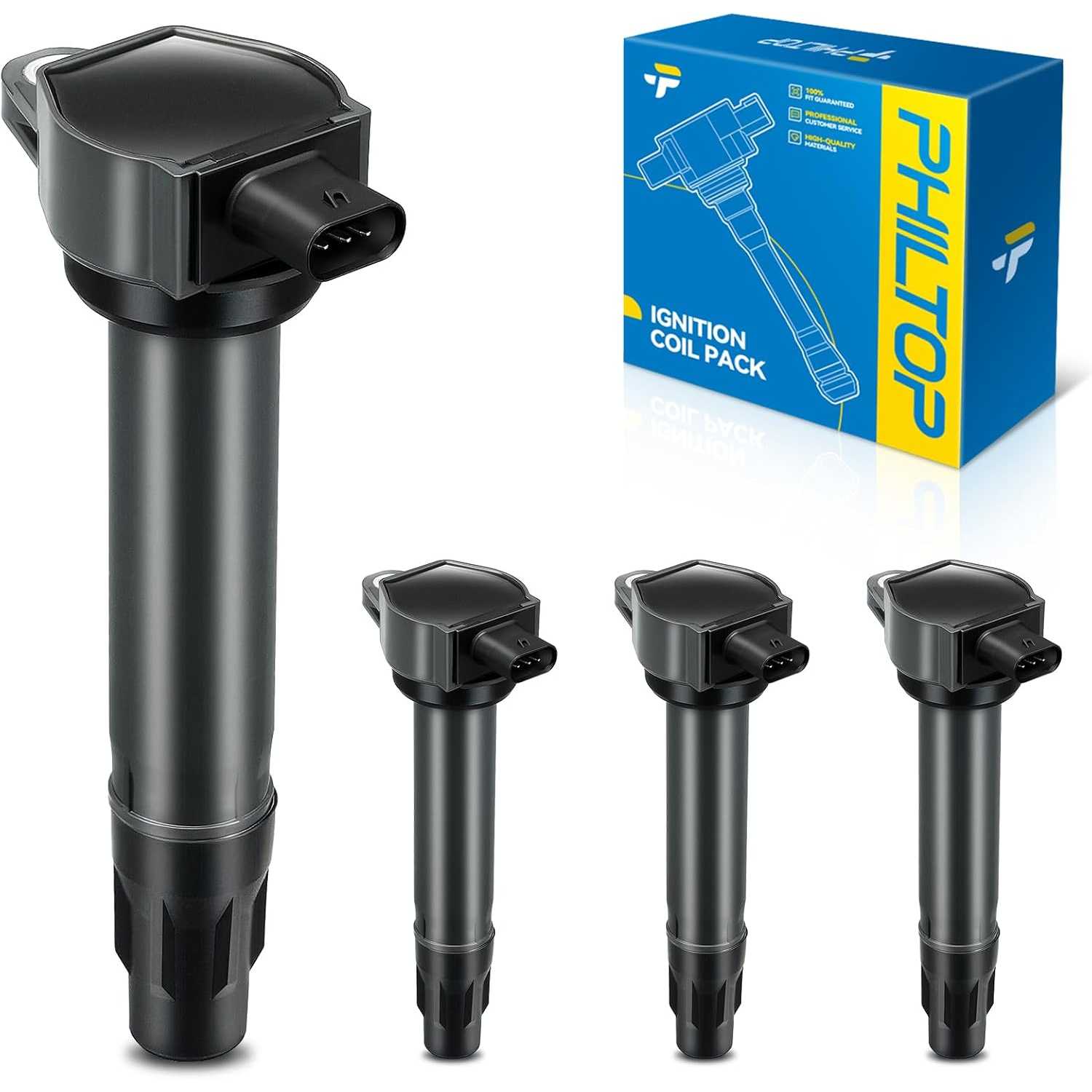 PHILTOP UF557 Ignition Coil Pack, Fits for Jeep 2007-2017 Patriot, 2007-2017 Compass, Dodge 2009-2019 Journey 2.4L, 2008-2014 Av