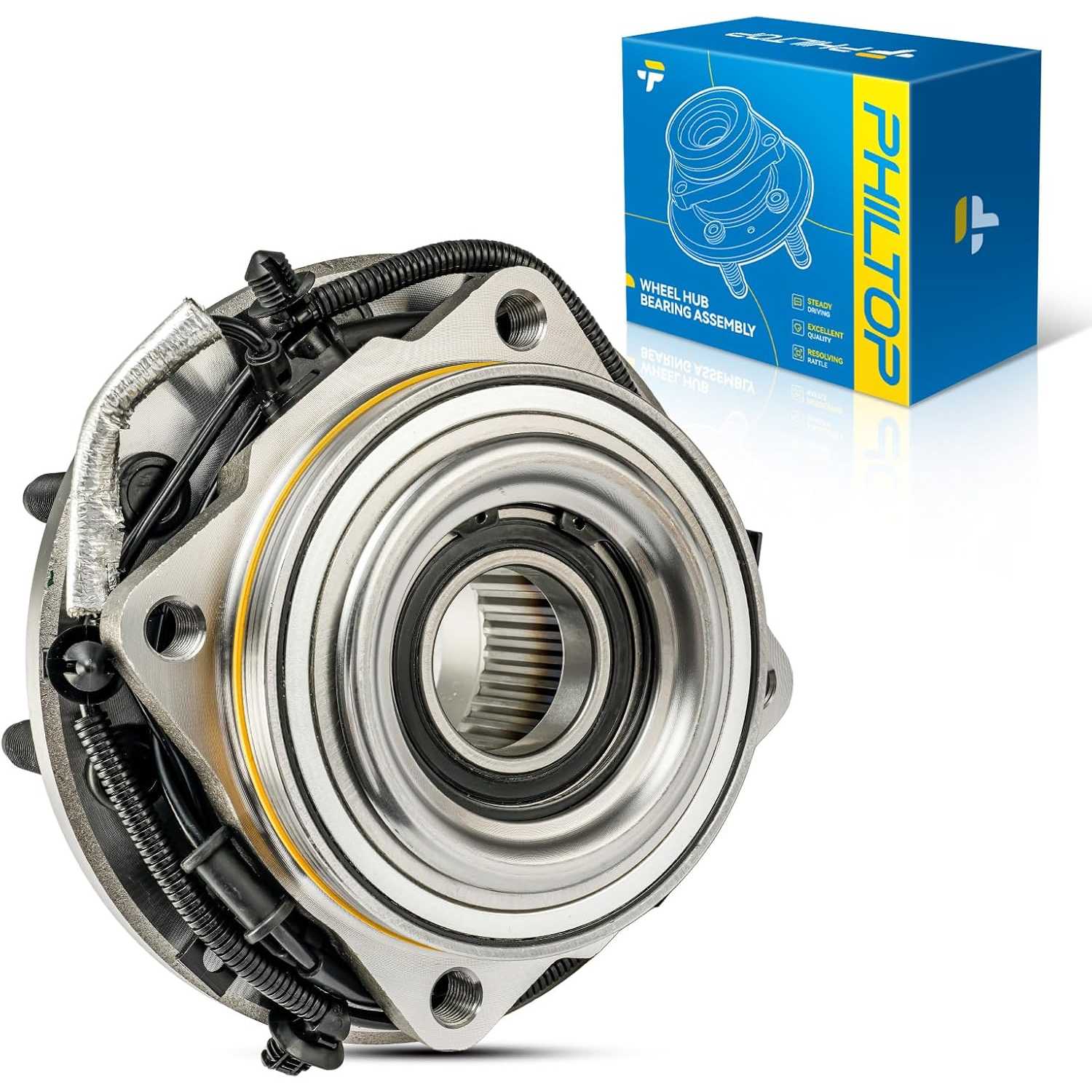 PHILTOP 515183 Front Wheel Hub Assembly Fit for 2017-2019 Ford F-250 Super Duty, 2017-2019 Ford F-350 Super Duty, Wheel Bearing
