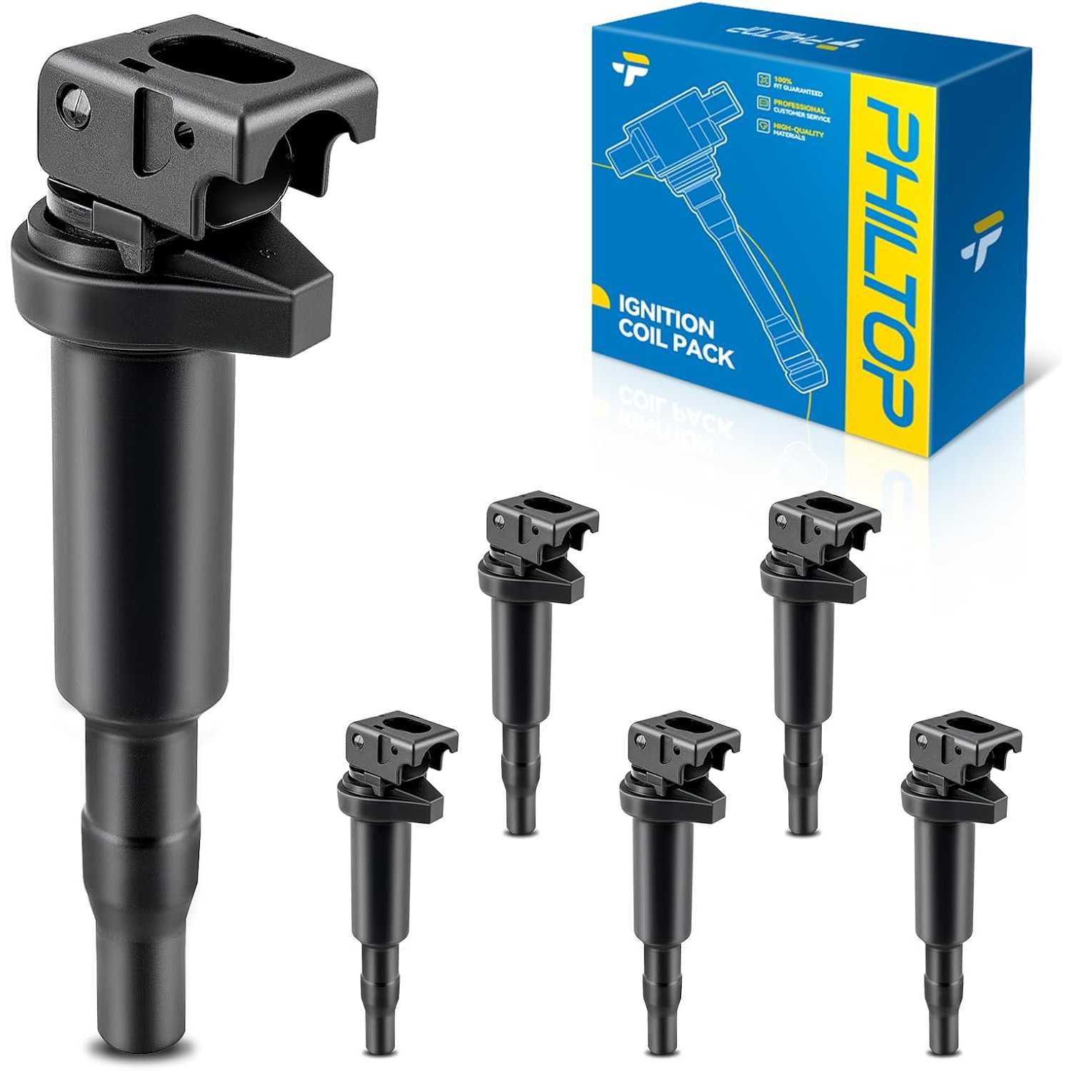 PHILTOP UF667 Ignition Coil Pack, Compatible with 328i X5 328i xDrive X1 335i 325i 528i X3 Cooper 535i 320i 330i 535i xDrive 320