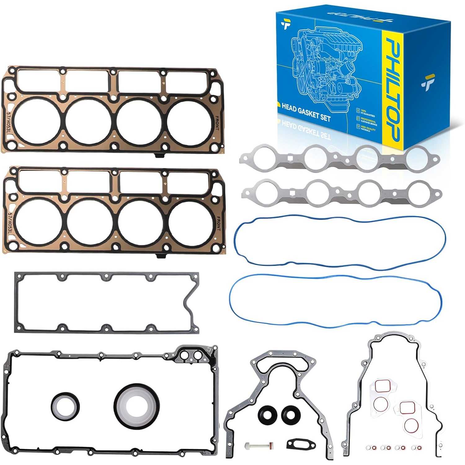 PHILTOP GEN 3 III LS Gasket Kit & LS9 Head Gasket Set for Chevy Silverado 1500 2500 3500 HD/Express/Suburban 1999-2010, GMC