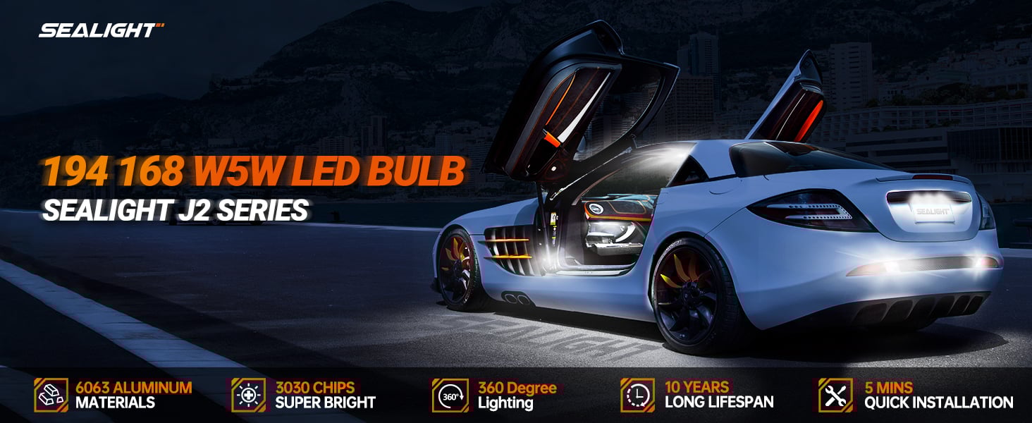 sealight 194 168 w5w led bulb