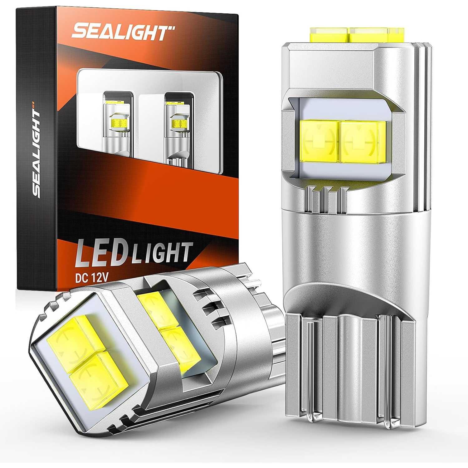 SEALIGHT® XL02 T10/194/168/W5W LED License Plate Light Dome/Map/Trunk Light Bulbs 5W 600LM 6500K White 2PCS