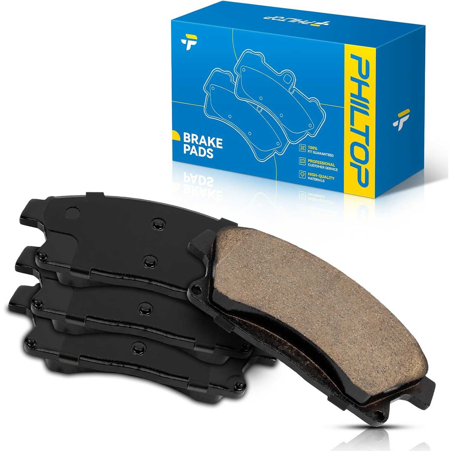 PHILTOP Ceramic Front Brake Pads For ATS 2013-2019, 4 Pcs replace # D1467