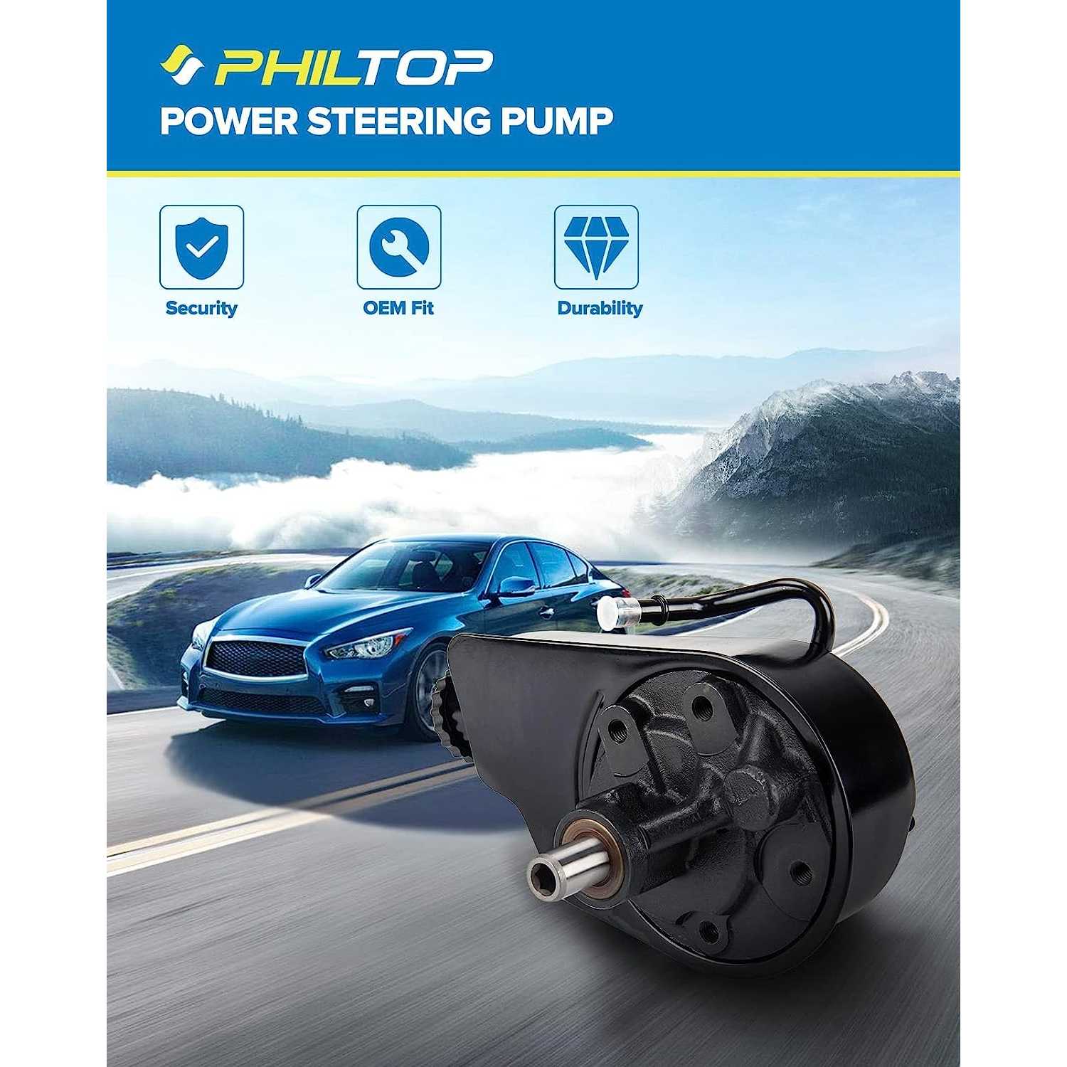 Power Steering Pump For 1997-2002 Chevy GMC Suburban Tahoe Yukon 1500/2500