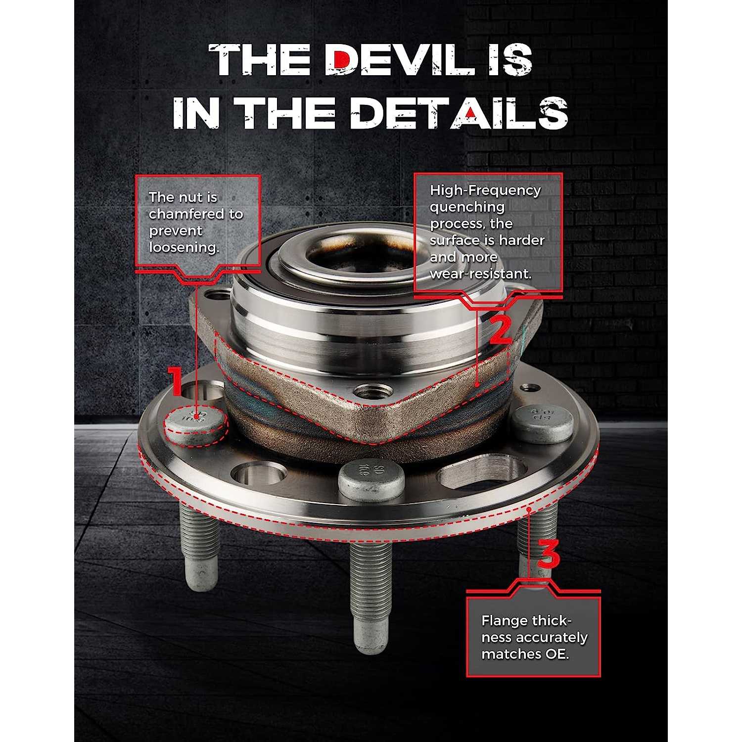 Wheel Hub Bearing Assembly 2PCS for 2013 Chevrolet Malibu 3