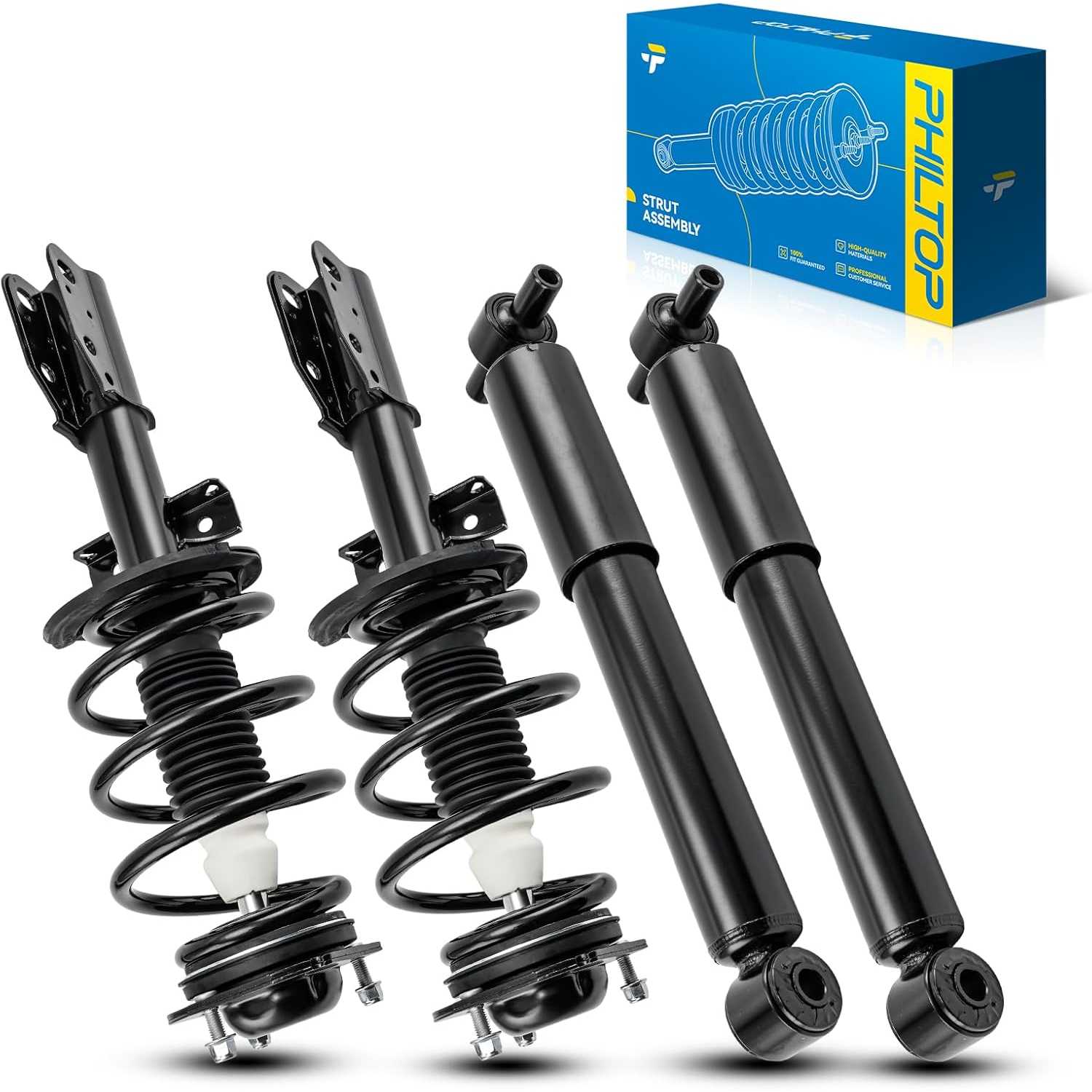 PHILTOP Struts Front And Rear Shocks Automotive Replacement Shocks 172518 37315 For 2007-2012 GMC Acadia 2008-2012 Buick Enclave