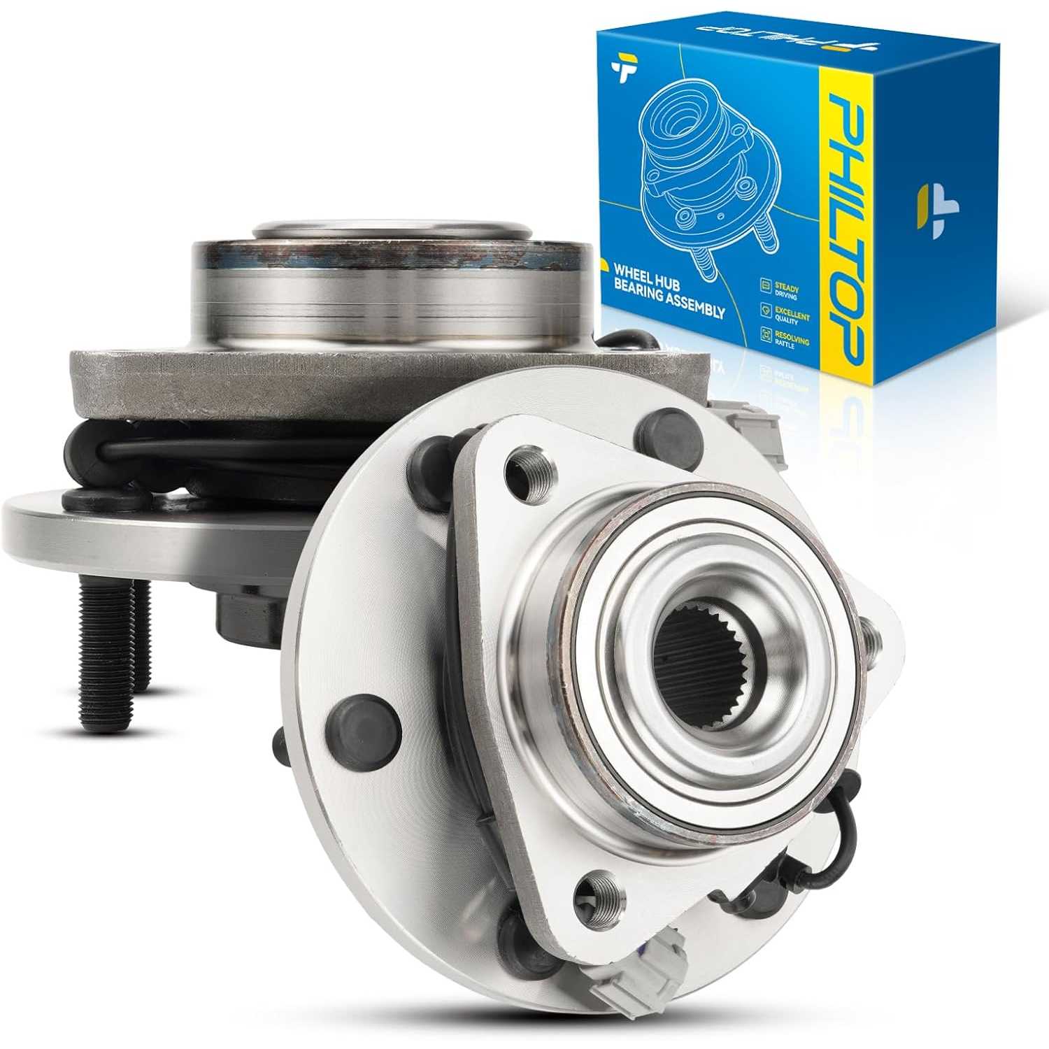 PHILTOP 515125 Front Wheel Bearing Hub Assembly Fit for Nissan Titan 2008-2012, Nissan Armada 2008-2012, Infiniti QX56 2008-2010