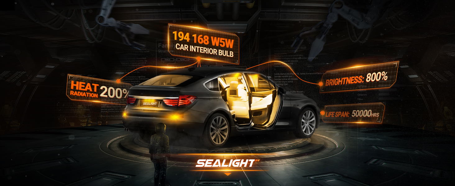 194 168 w5w led bulb amber yellow