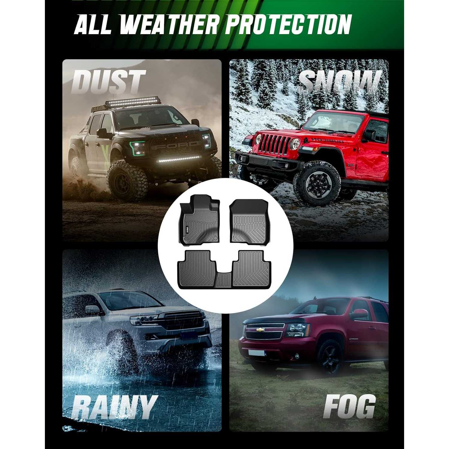 2023-2024 Honda HR-V SUV All Weather Custom Truck Floor Mats Best TPE Vehicle Floor Liners Automotive Front & Rear Mats VIWIK® 7