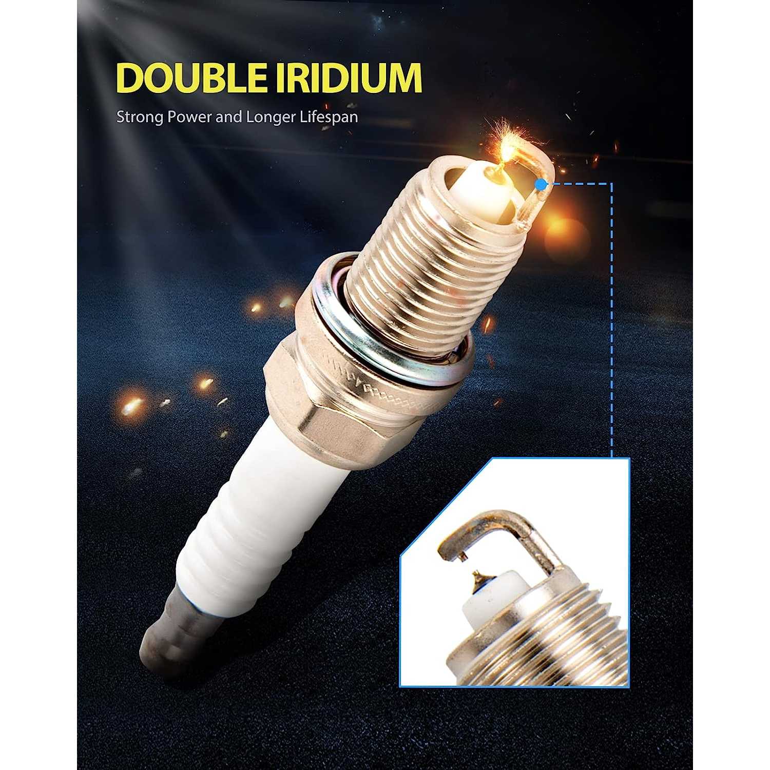 PHILTOP® 4589 (IFR6T11) Double Iridium Spark Plugs 6PCS for Camry 2002-2011 (more available) 2