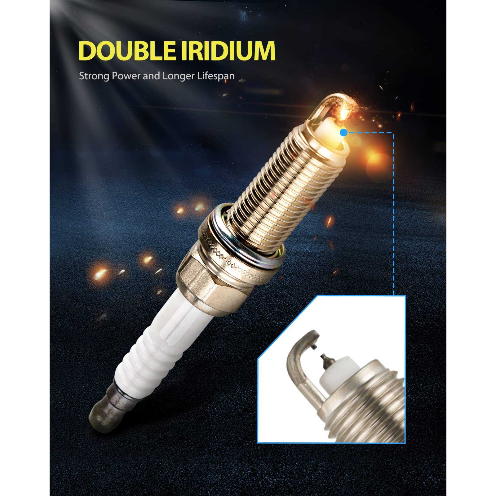 PHILTOP® 91187 Double Iridium Spark Plugs 4PCS for 2010 Nissan Altima 1