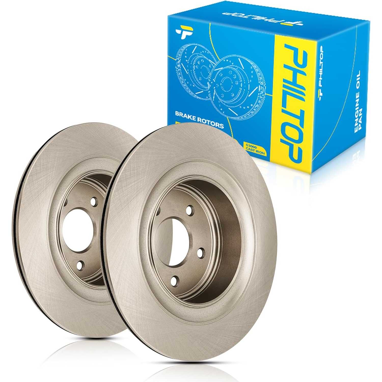 PHILTOP Rear Brake Rotors Fit For 2008-2013 G37, 2007-2008 G35, 2014-2015 Q60, Automotive Replacement Brake Rotors replace # 314