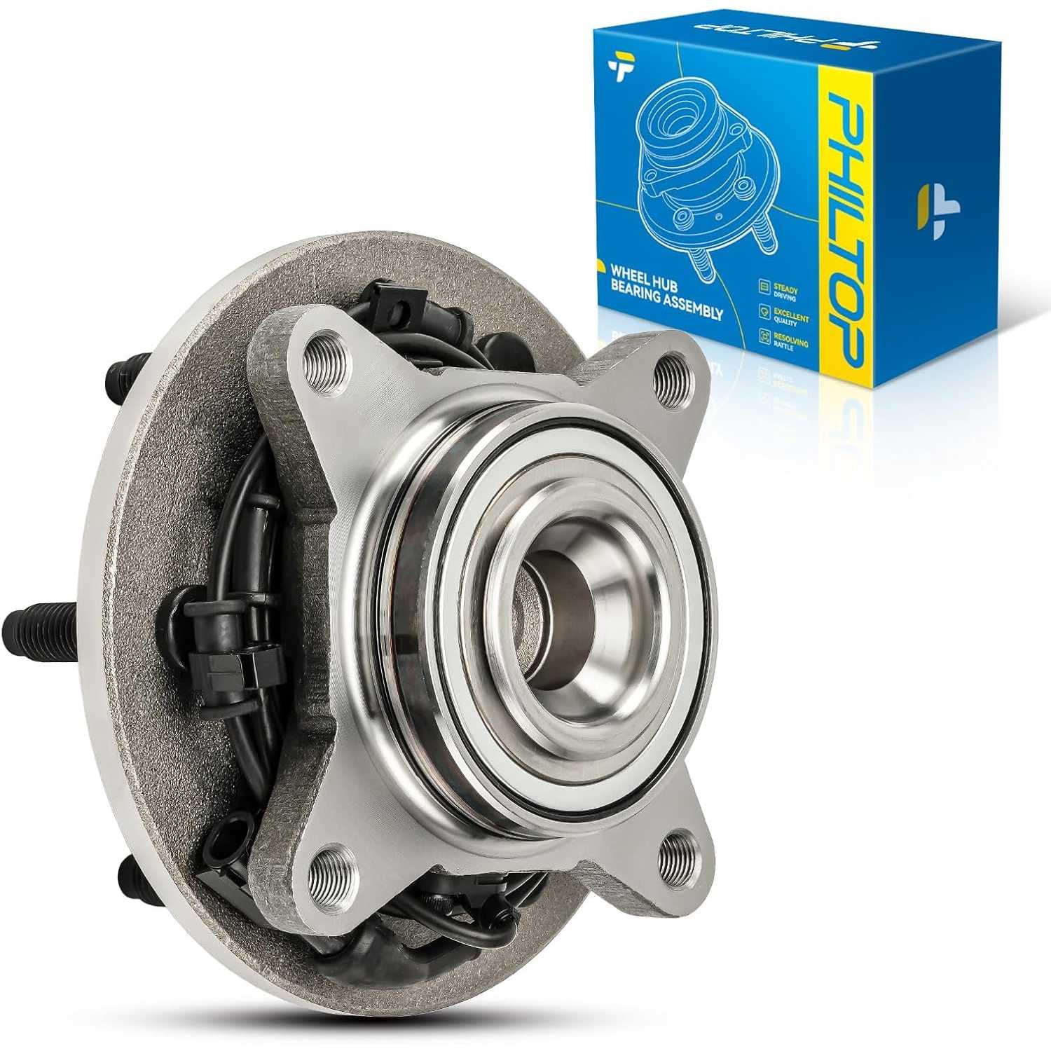 PHILTOP Front Wheel Hub Bearing for 2002-2006 Ford Expedition RWD, 2002-2006 Lincoln Navigator RWD, 515042 Hub Assembly w/ABS 6