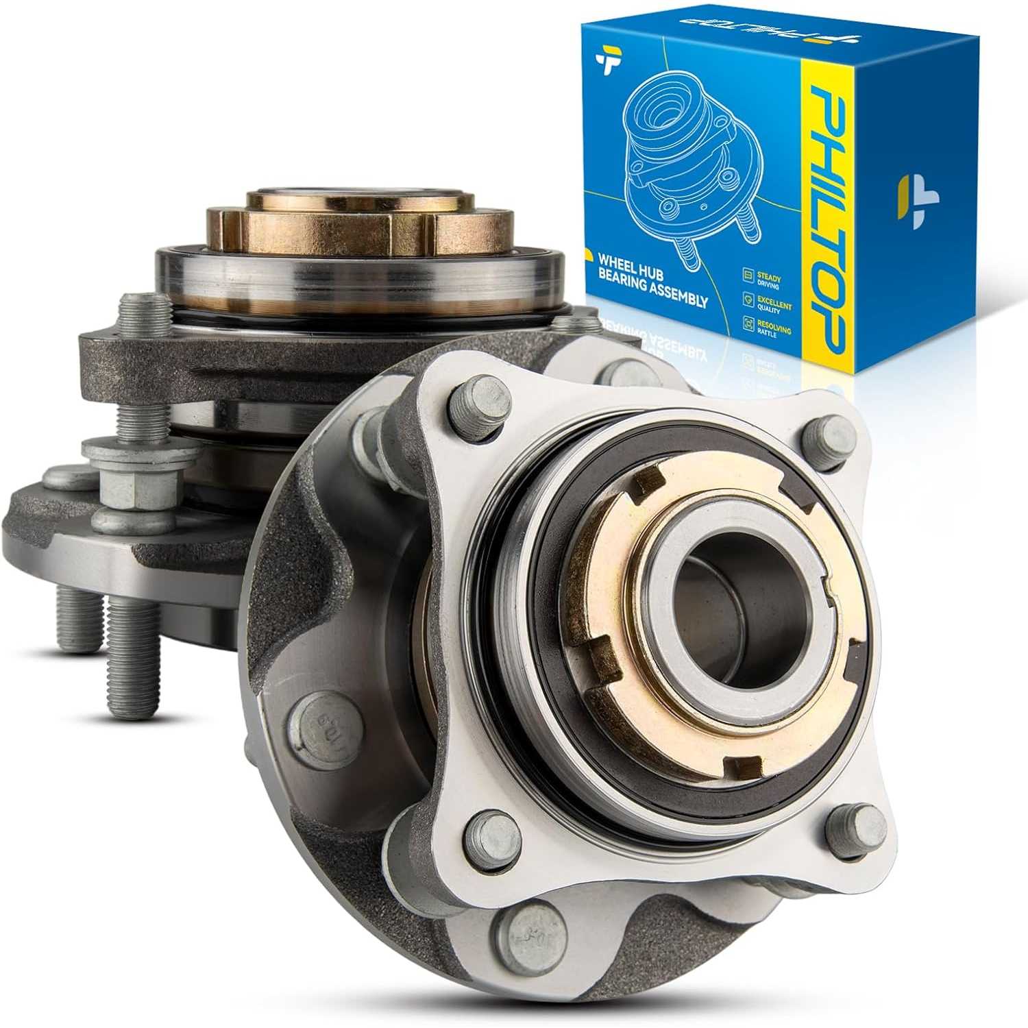 PHILTOP 950004 Front Wheel Bearing Hub Assembly Fit for Toyota Tacoma 2005-2023, Toyota 4Runner 2003-2023, Toyota FJ Cruiser 200