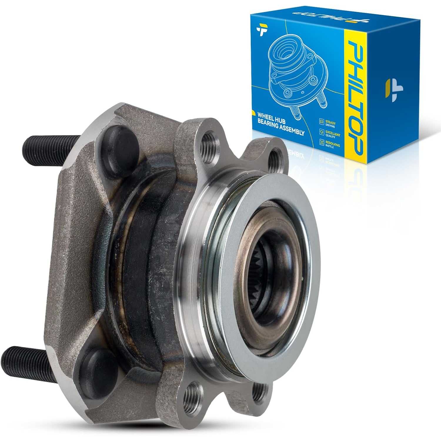 PHILTOP 513299 Front Wheel Bearing and Hub Assembly for 2007-2012 Sentra 4 Lugs