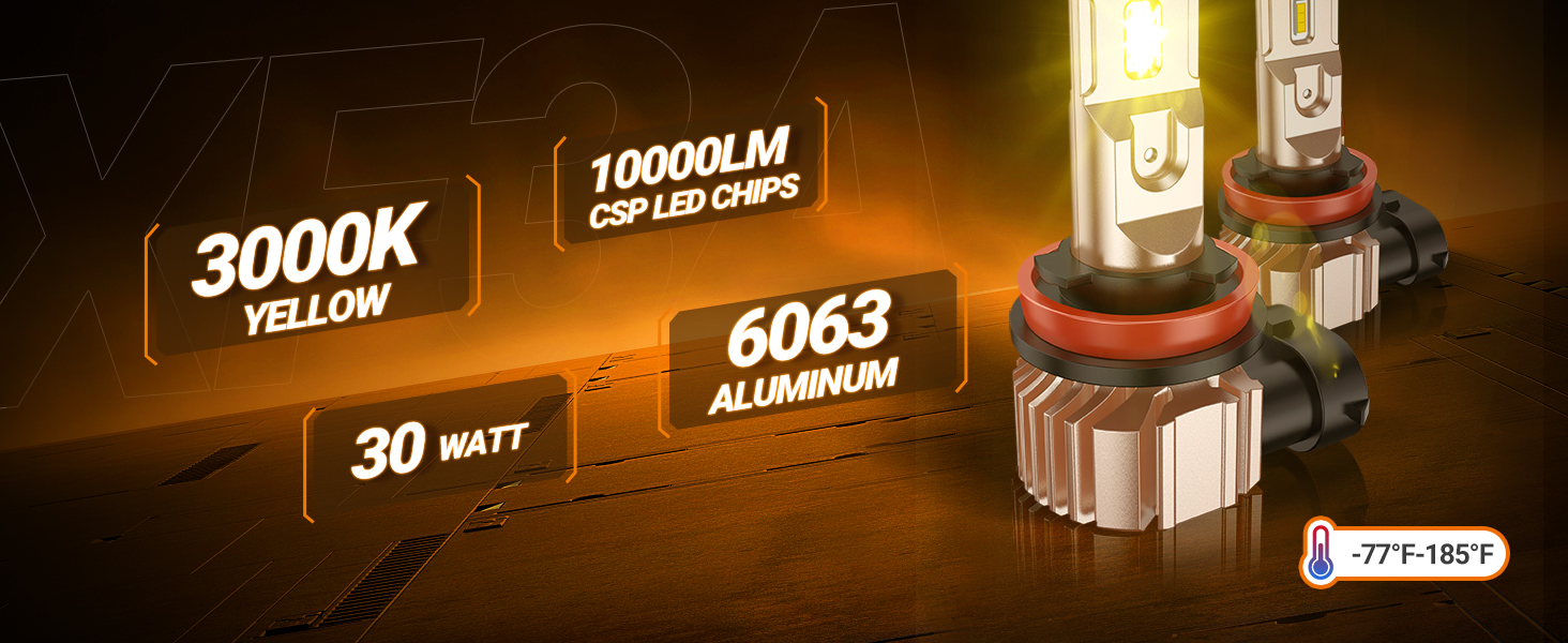 3000k h11 led fog light 