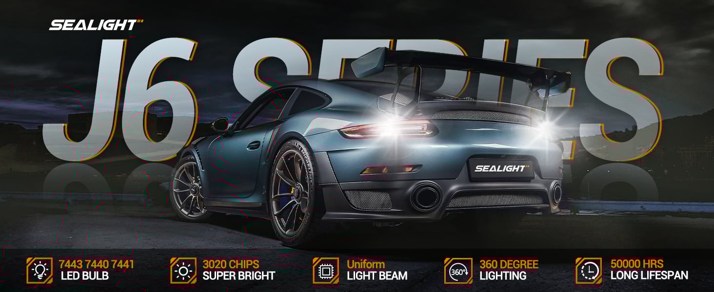 SEALIGHT 7440 7443 LED Bulb White Reverse Lights