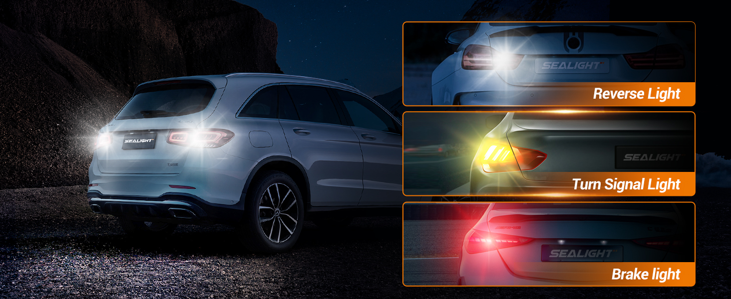 SEALIGHT 912 921 LED Bulb Backup Reverse Light, T15 906 904 916 W16W Super Bright 360° LED Bulbs