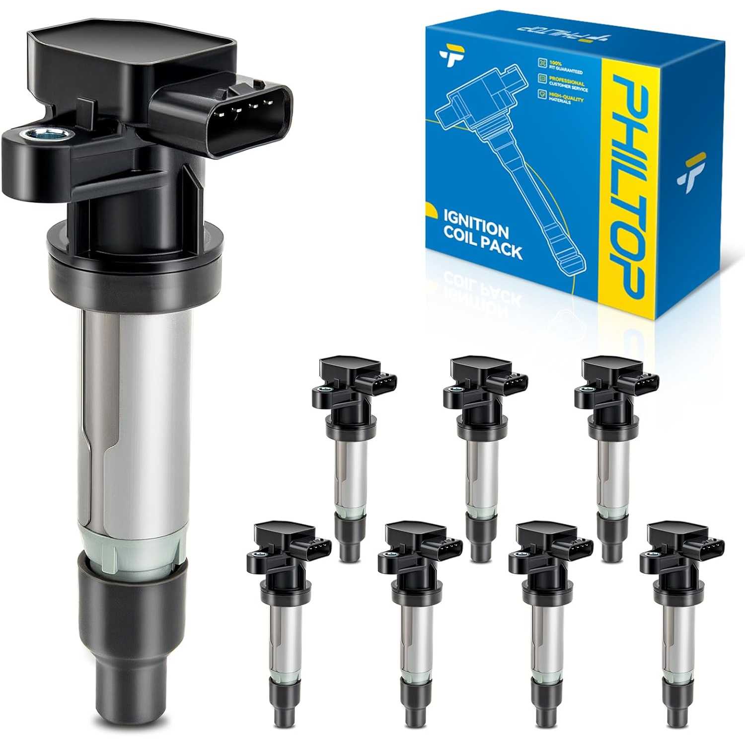 PHILTOP UF543 Ignition Coil Pack, Fits for Buick 2007-2011 Lucerne 4.6L, Cadillac 2007-2011 DTS, 2007-2010 STS 4.6L, 2007-2009 S