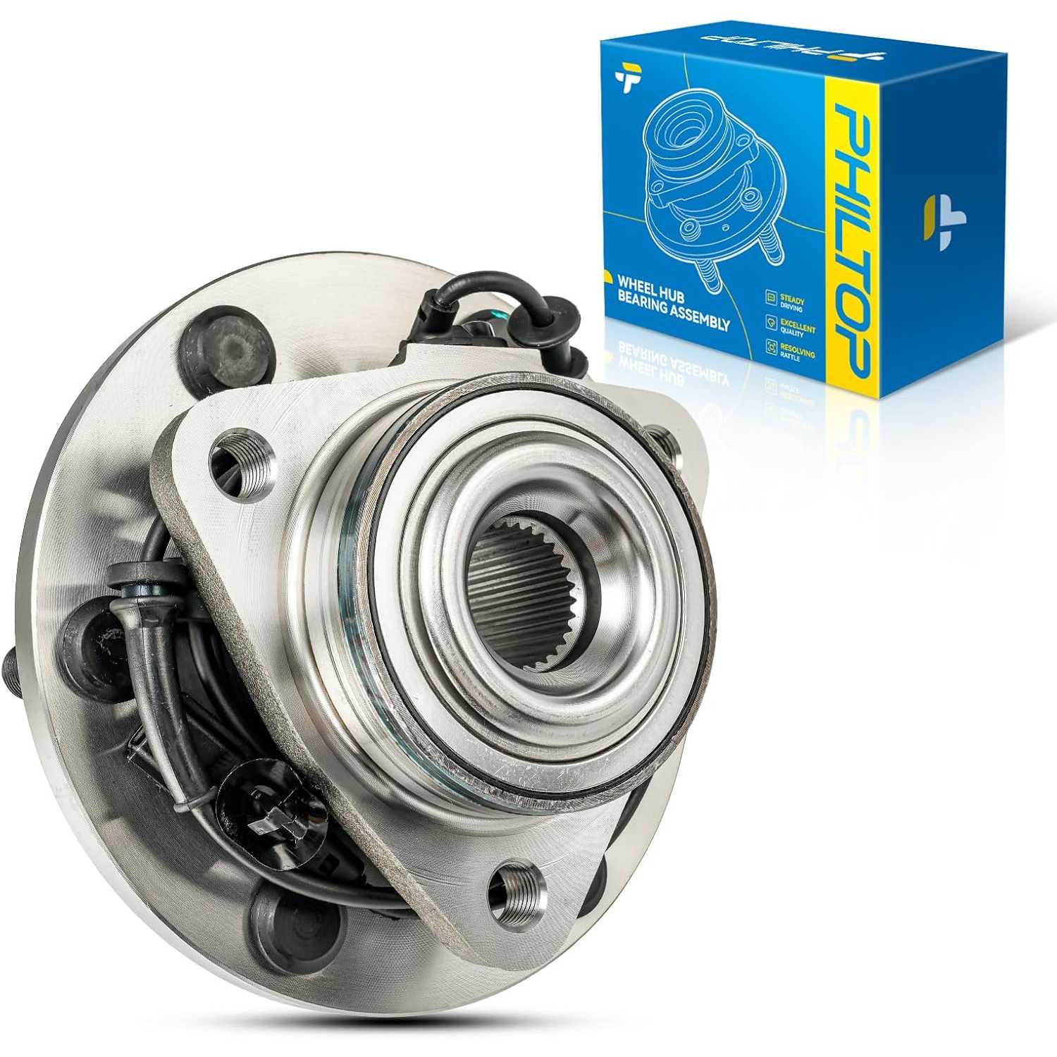 PHILTOP 515127 Front Wheel Hub Assembly Fit for Nissan Armada 2017-2022, Infiniti QX80 2014-2021, Infiniti QX56 2011-2013, 6 Lug