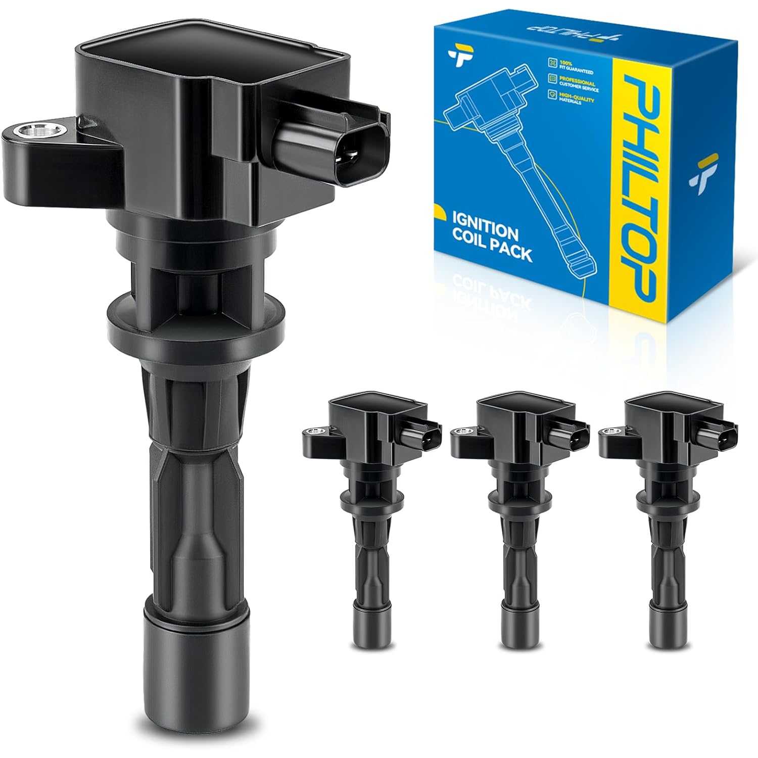 PHILTOP UF516 Ignition Coil Pack Compatible with Fusion 2006-2009 2.3L, Milan 2006-2009 2.3L