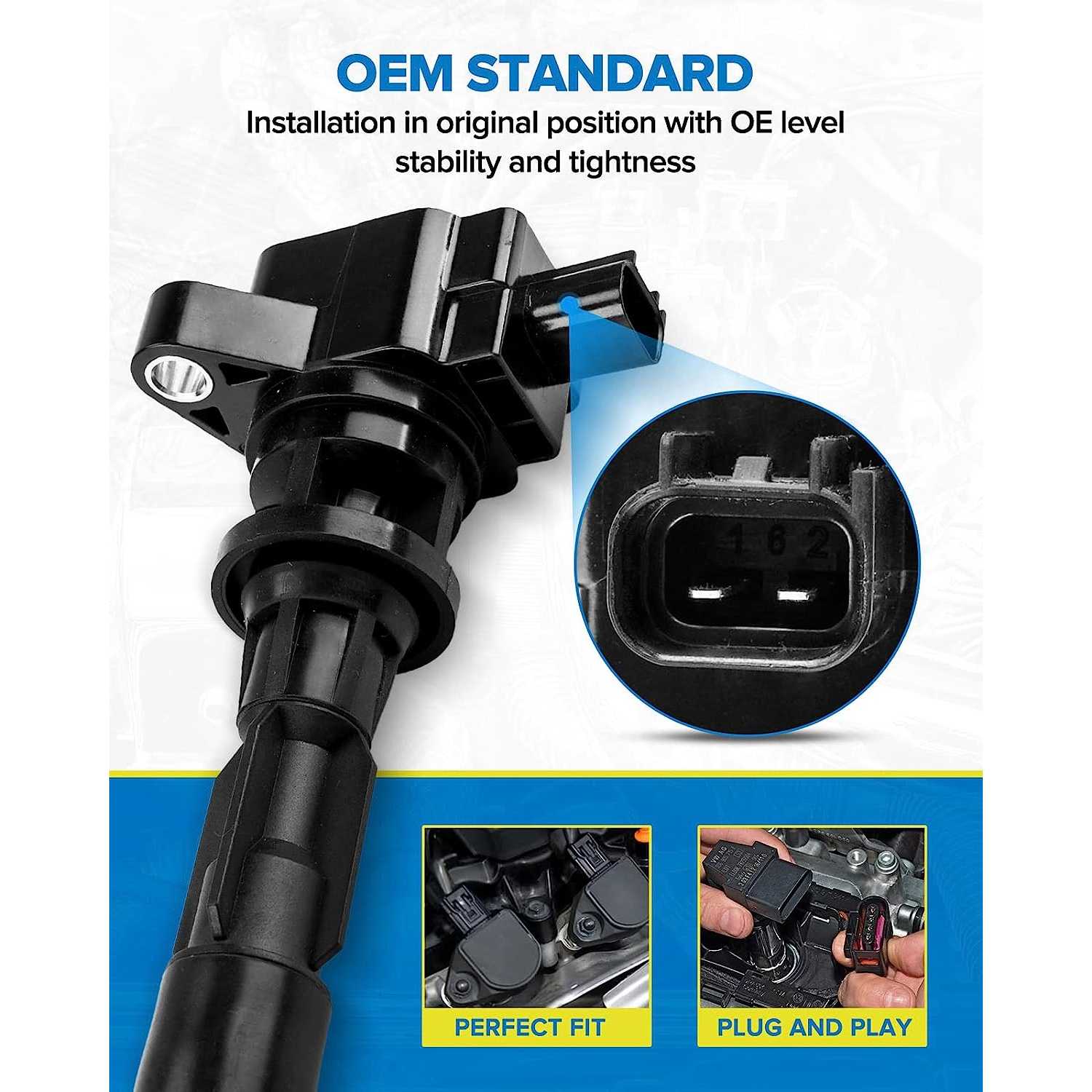 PHILTOP Ignition Coil, DR49 Coil Pack Set Of 1, Replaceent For K1500