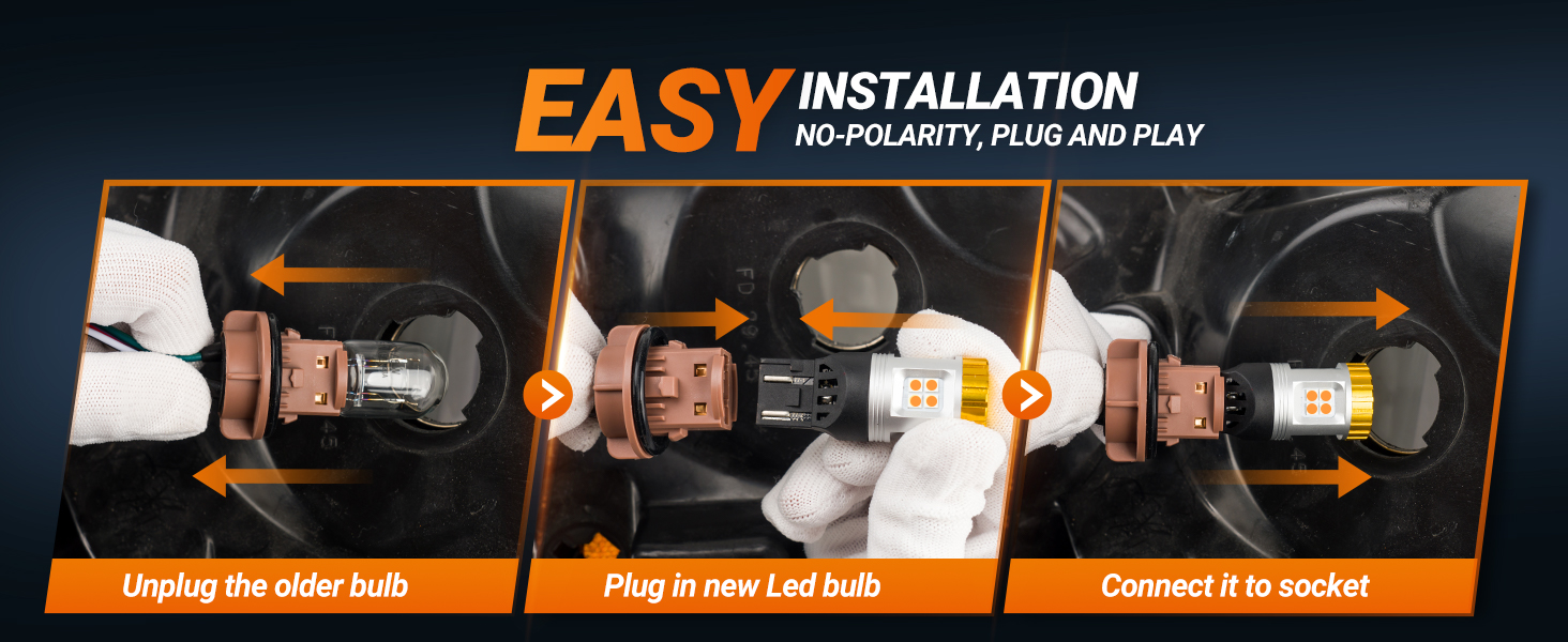 Sealight 7443 7440 7441 7444 T20 W21W LED Light Bulb Amber Turn Signal Marker Blinker Lights