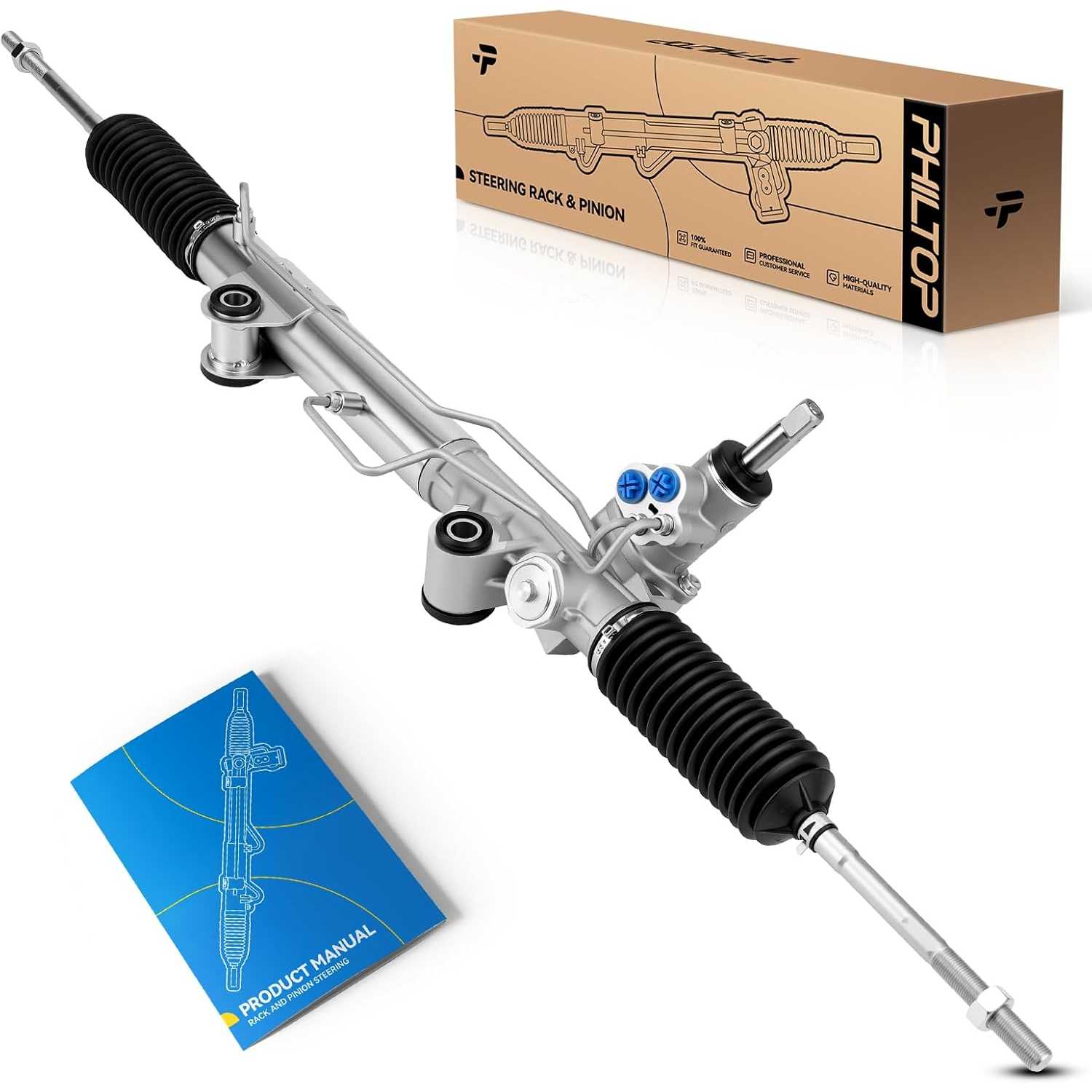 PHILTOP Hydraulic Power Steering Rack and Pinion Assembly Direct Fit 2008-2012 Liberty, 2007-2011 Nitro Replace No.97-390
