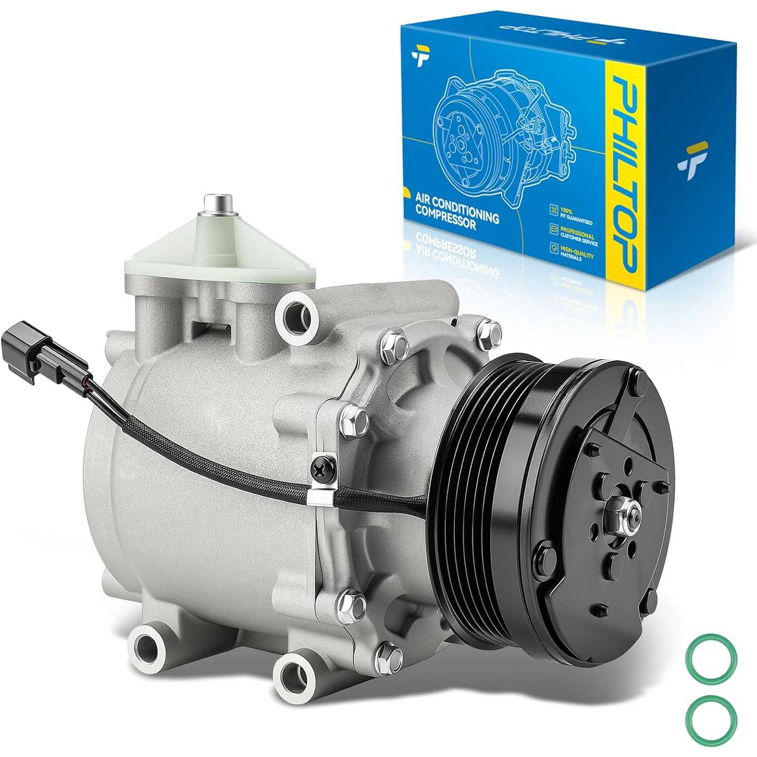 PHILTOP 98557 Air Conditioner AC Compressor with Clutch Replacement for Ford Expedition 2003 2004 2005 2006, Lincoln Navigator 2