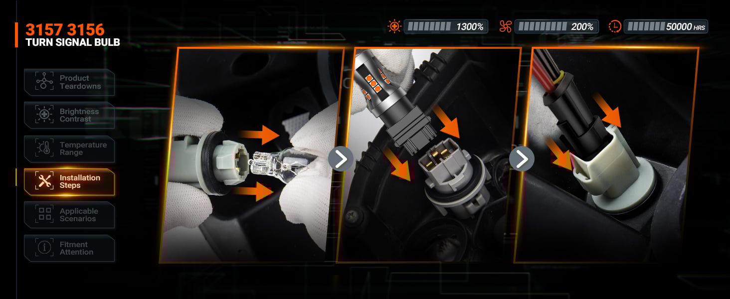 3157 led bulb turn signal light