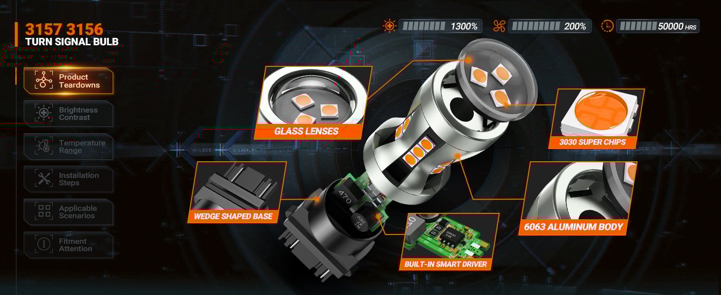 3157 led bulb turn signal light