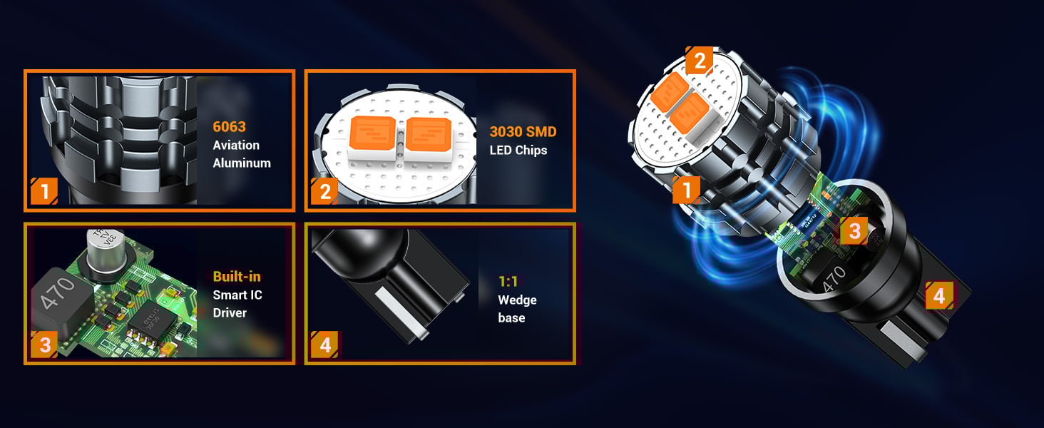 sealight 194 led bulb 168 T10 led light bulb license plate bulb W5W 2825 Dome Map Door Courtesy 