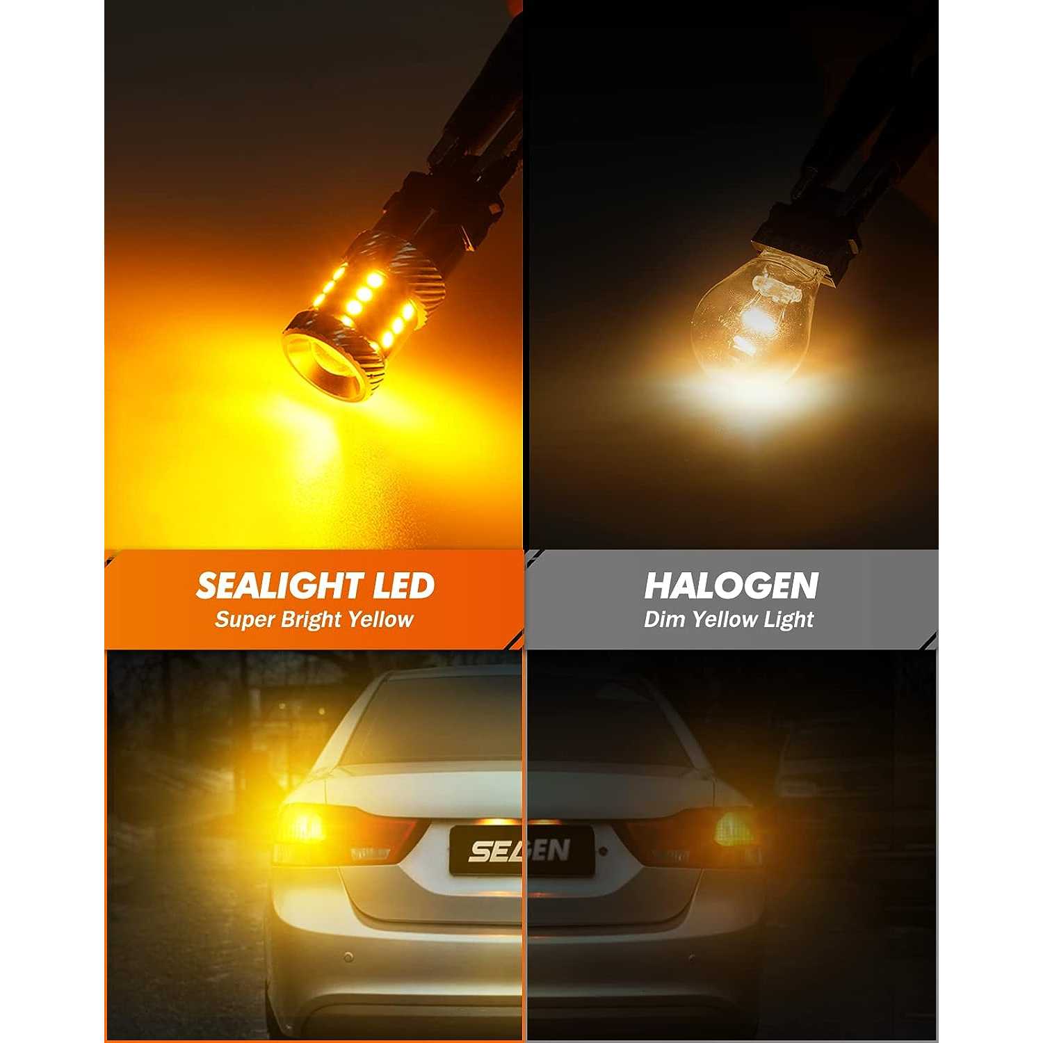 Trisense 4 Lampadine LED 3157 3057 4157 – 1000 Lumen 12-24V Per Luci Auto (Stop, Retromarcia, Frecce)