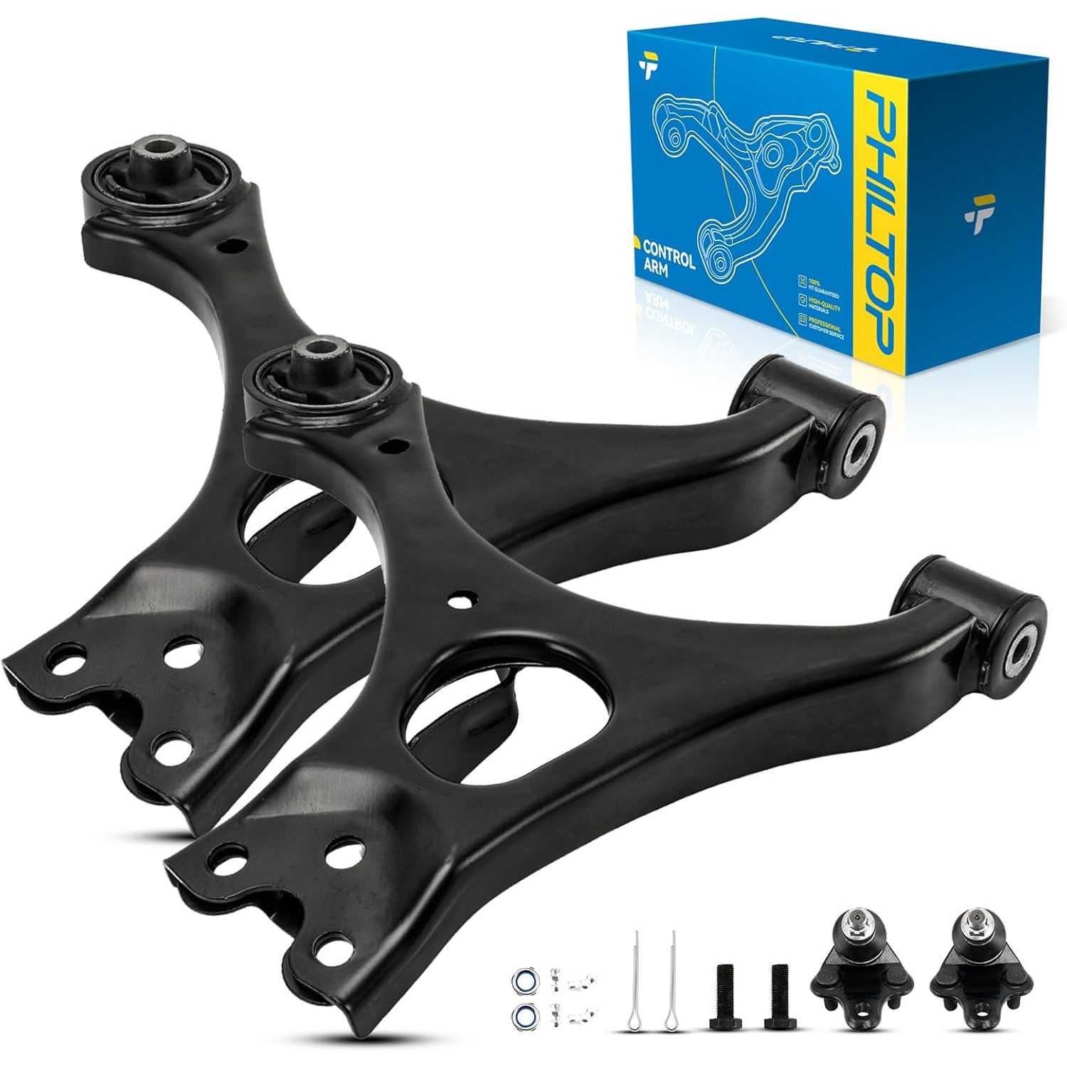 PHILTOP 4PCS Control Arms with Ball Joint Fit for Honda Civic 1.8 L 2006-2011, Civic 1.3L 2006-2010 Suspension Kit K620382 K6203