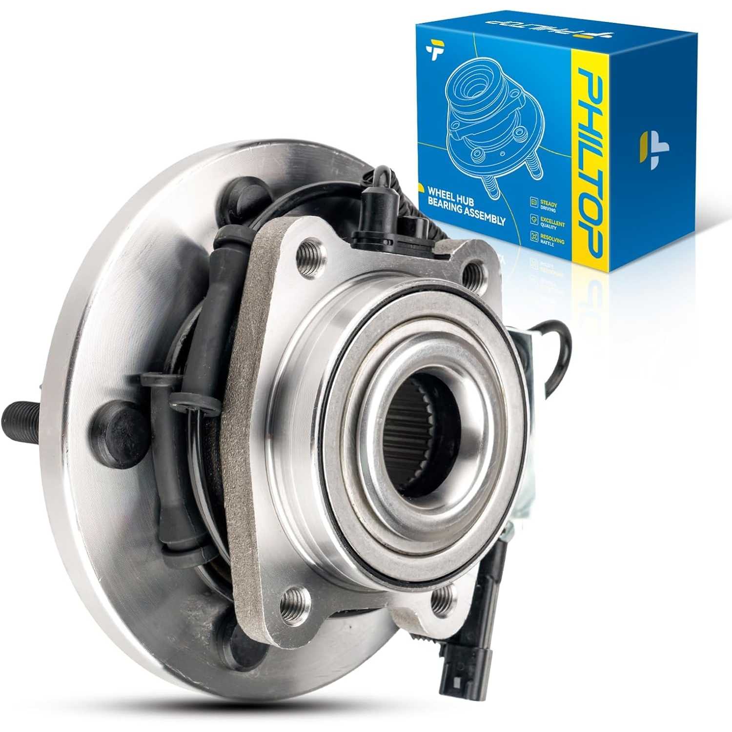 PHILTOP Front Wheel Hub Bearing for 2008-2011 Town & Country, 2008-2011 Grand Caravan, 2009-2012 Routan, 515136 Hub Assembly