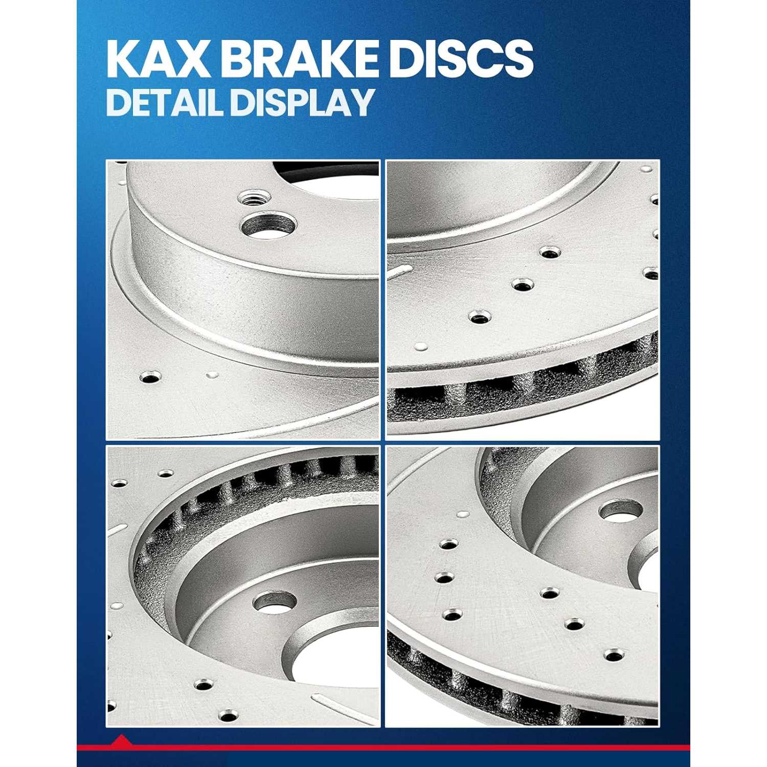 2007-2021 Tundra/2008-2022 Sequoia Front Drilled and Slotted Ceramic Brake Pad & Rotor Kit 5