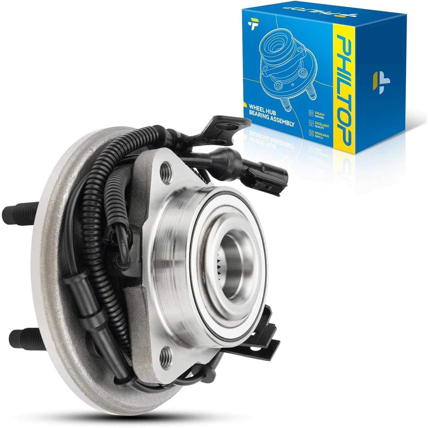 PHILTOP Front Wheel Hub Bearing for 2006-2010 Ford Explorer, 2007-2010 Ford Explorer Sport Trac, 2006-2010 Mercury Mountaineer,
