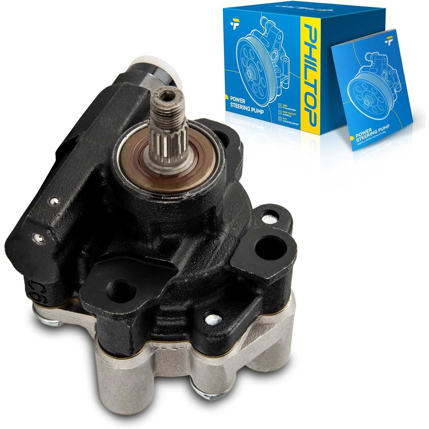PHILTOP Power Steering Pump 215258, Fit for 1999-2003 RX300, 2001-2003 Highlander 3.0L, Power Assist Pump