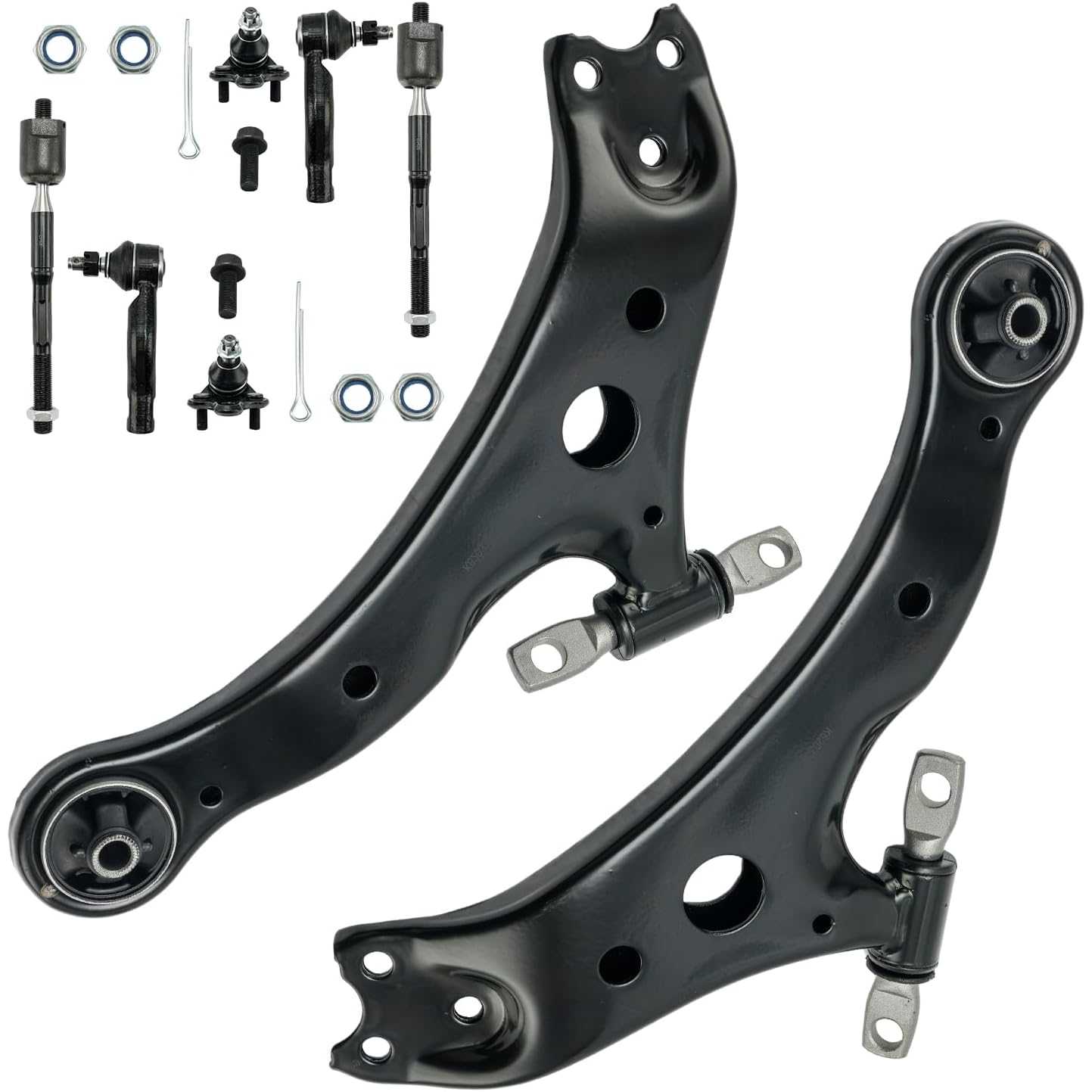 PHILTOP 8Pcs Front Lower Control Arms W/Ball Joint Tie Rod Sway Bar Link Fit for 2004-2006 Camry/ES330, 2004-2008 Solara Suspens