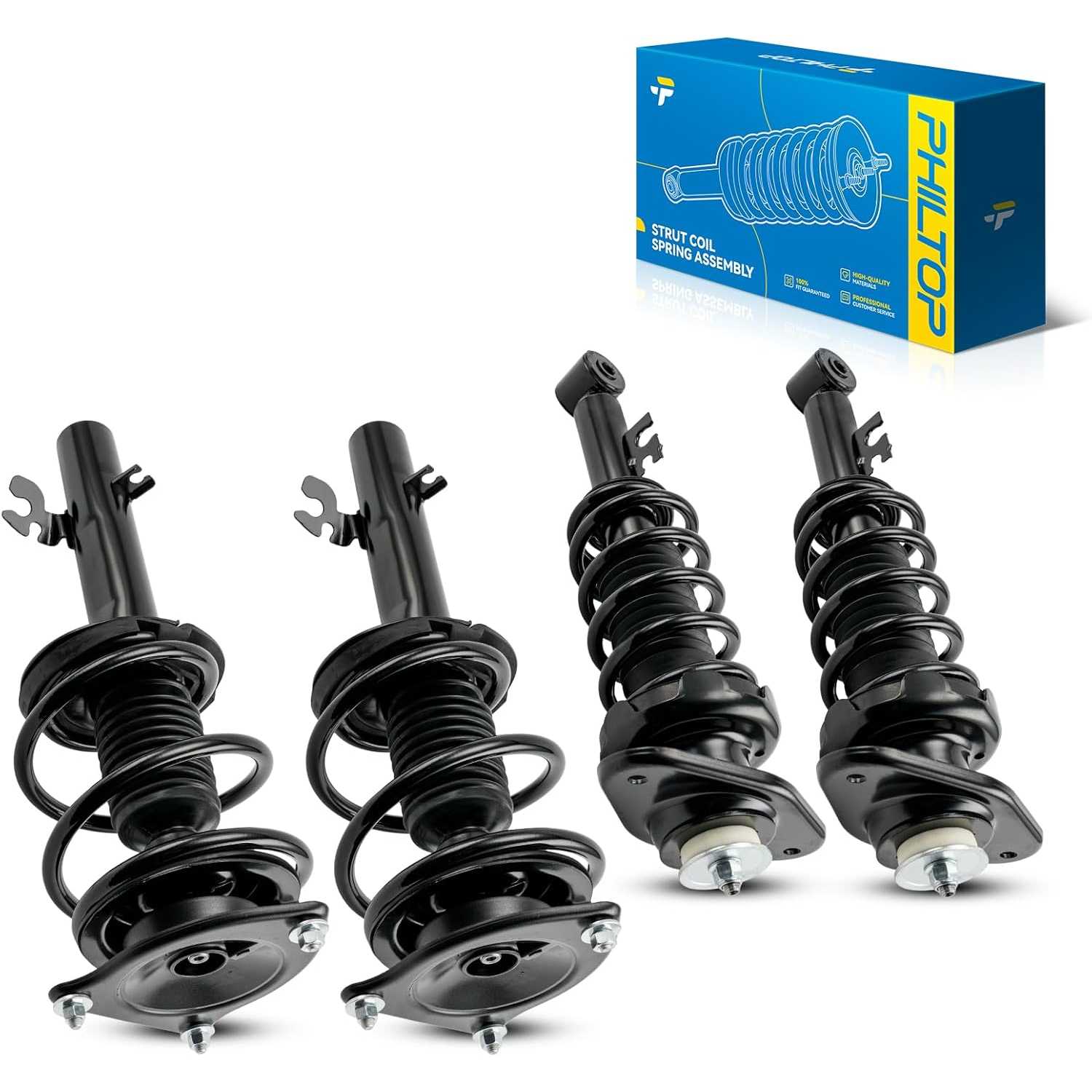 PHILTOP Front Rear Struts And Shocks Complete Assembly 172265 172266 171112L 171112R For 2002 2003 2004 2005 2006 Mini Cooper