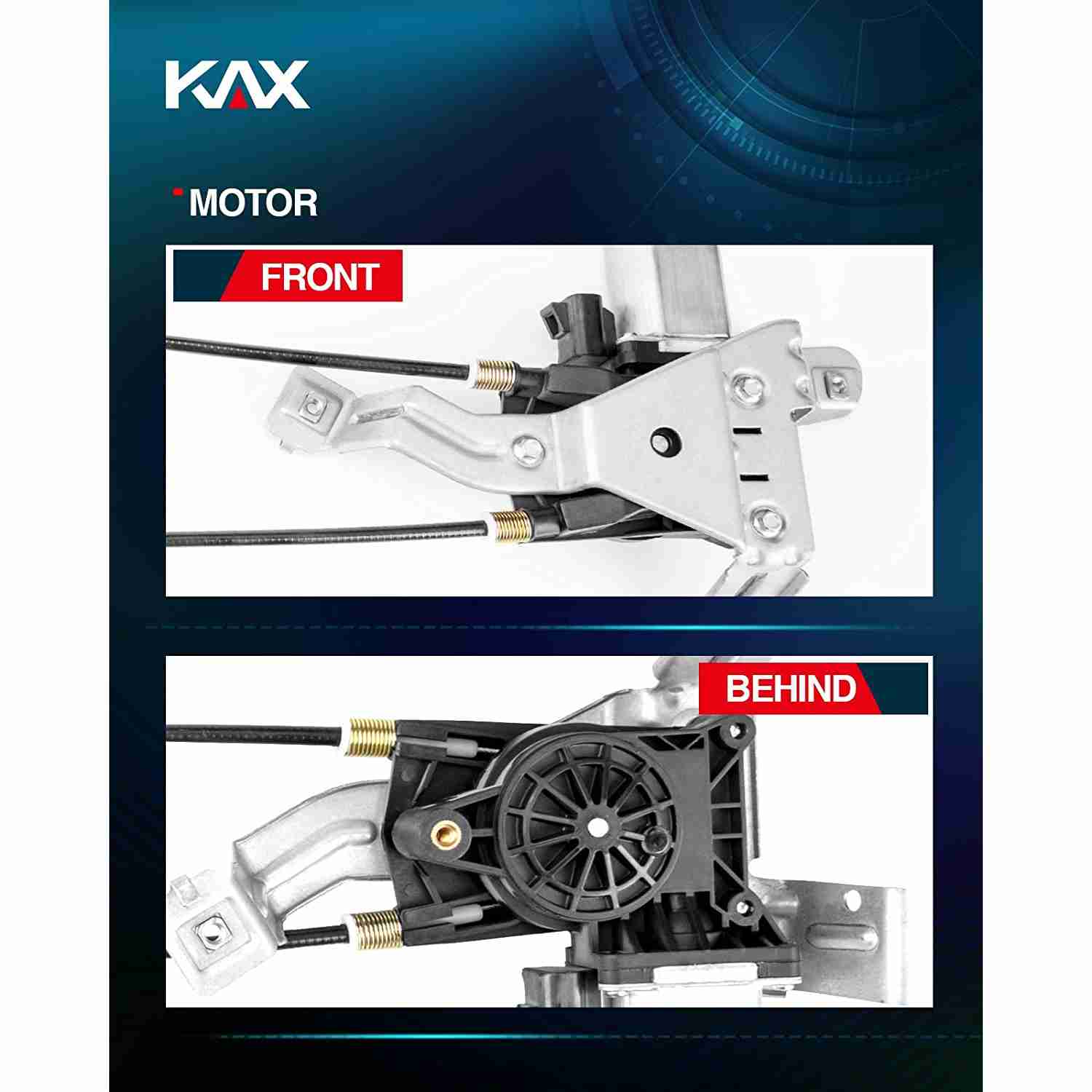 KAX® 2000-2006 Chevrolet Tahoe Rear Left Drive Side Power Window Regulator and Motor 6