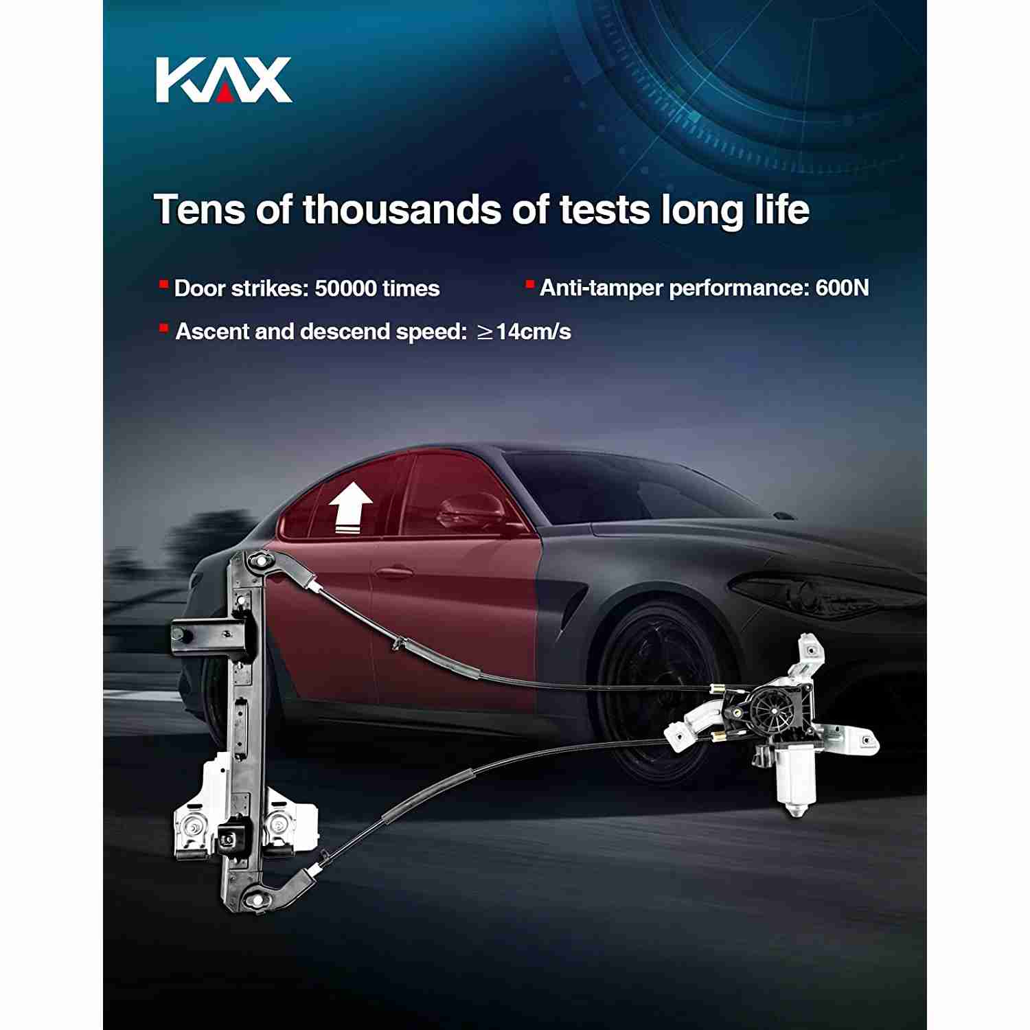 KAX® 2000-2006 Chevrolet Tahoe Rear Left Drive Side Power Window Regulator and Motor 4