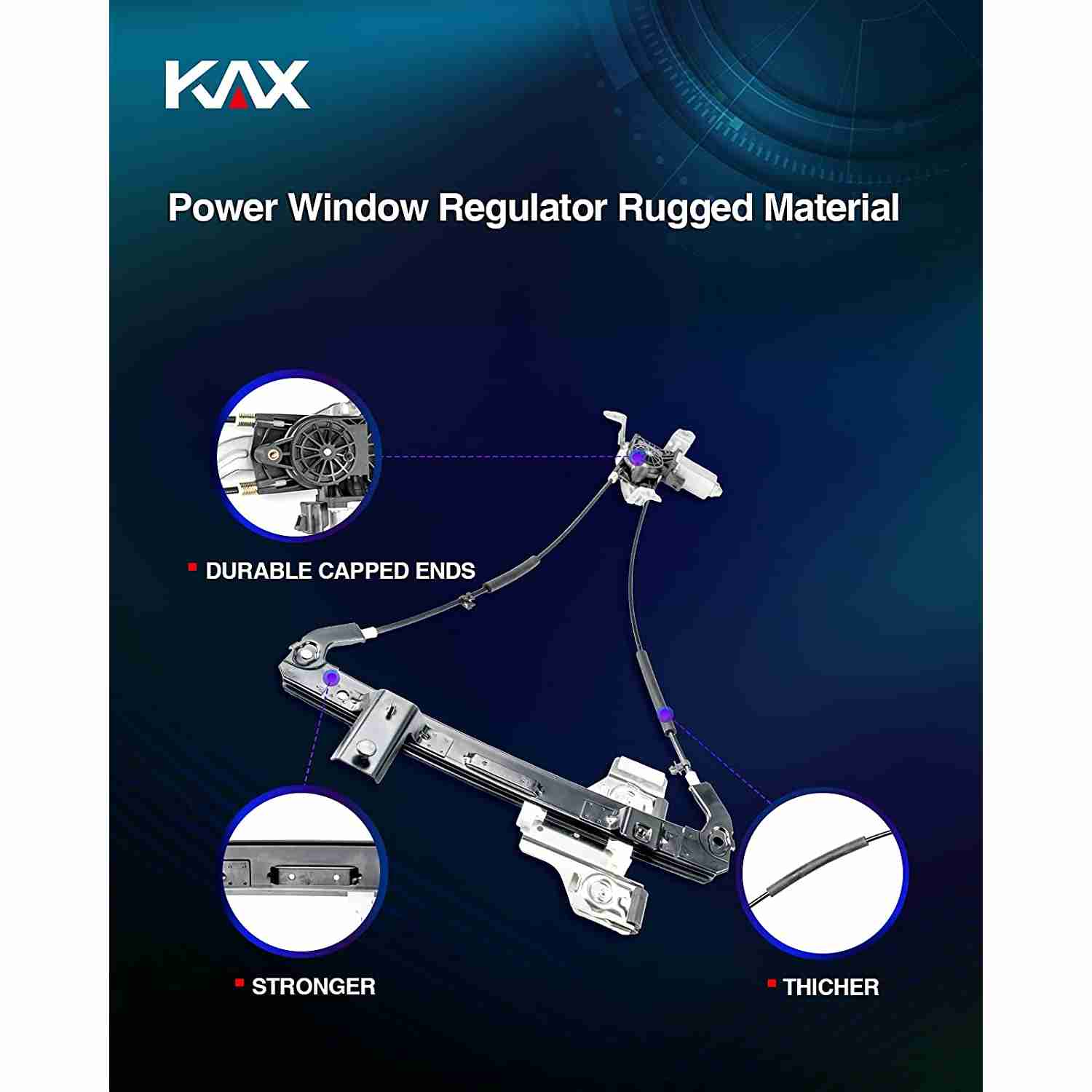 KAX® 2000-2006 Chevrolet Tahoe Rear Left Drive Side Power Window Regulator and Motor 2