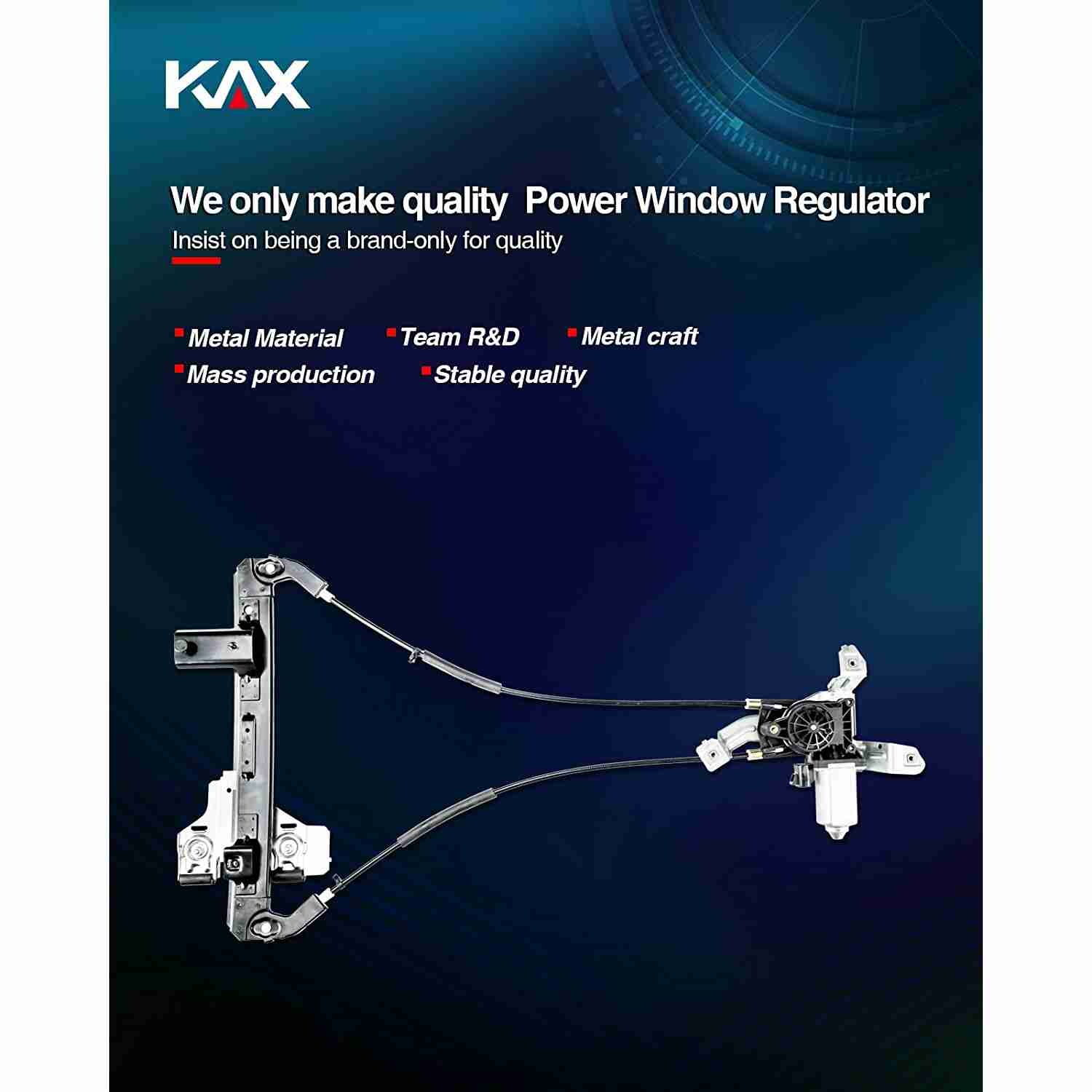 KAX® 2000-2006 Chevrolet Tahoe Rear Left Drive Side Power Window Regulator and Motor 5