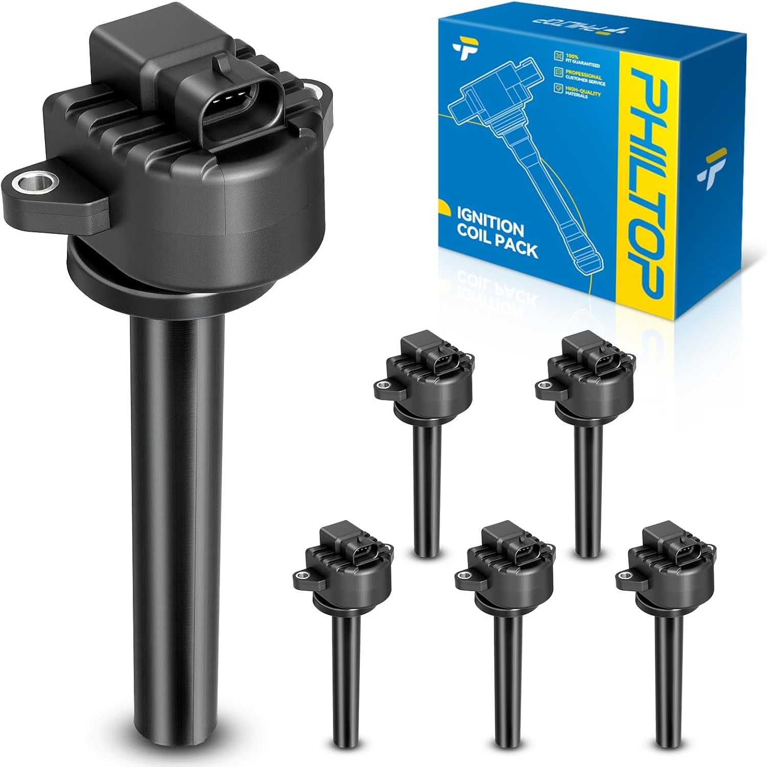 PHILTOP UF252 Ignition Coil Packs Fits for Isuzu 2000-2004 Rodeo 3.2L, Isuzu 2000-2002 Trooper, Honda 2000-2002 Passport, Isuzu