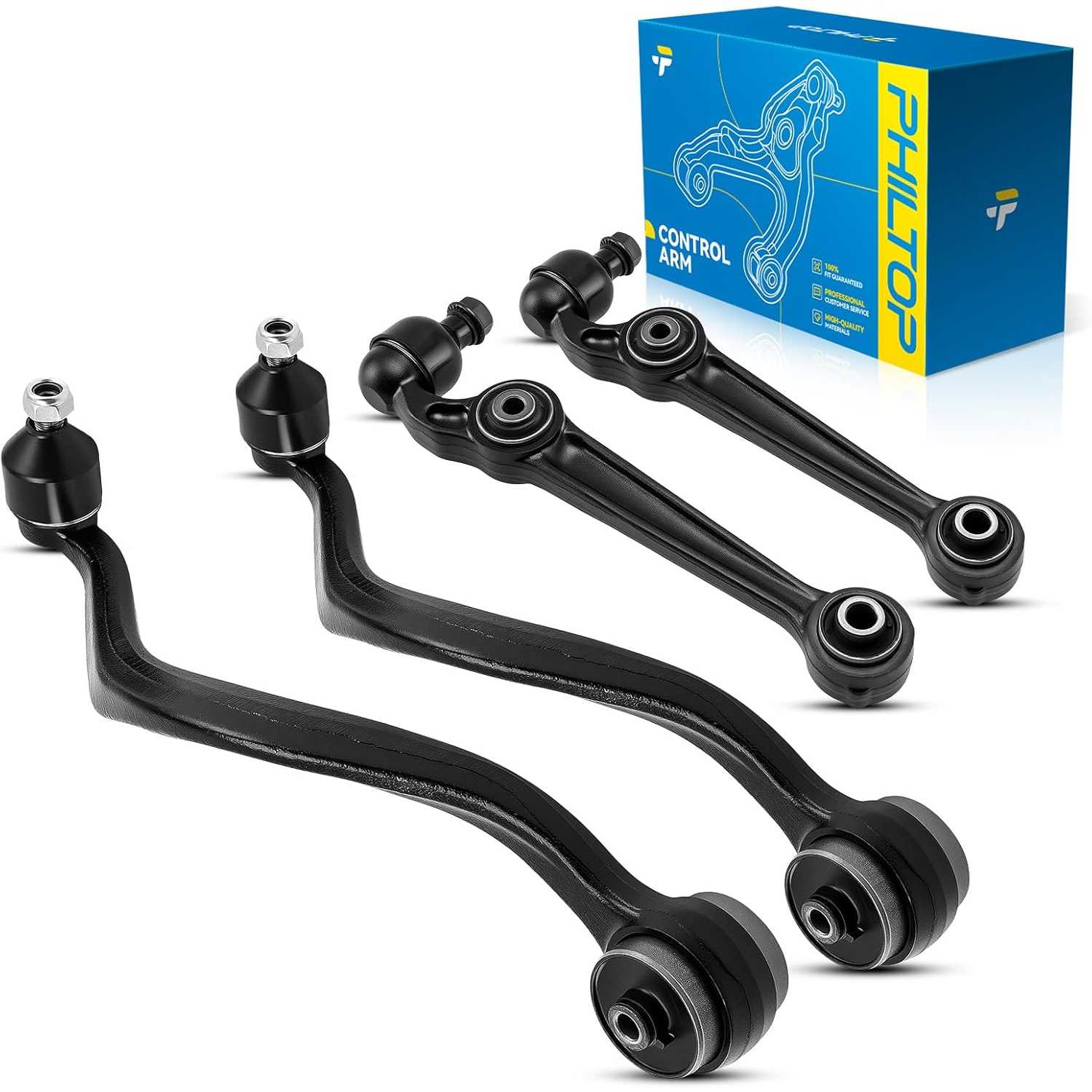 PHILTOP 4Pcs Front Lower Control Arms Fit for 2007-2011 Milan, 2007-2012 Fusion/MKZ, 2008 Mazda 6 Suspension Kit, K620492 K62049